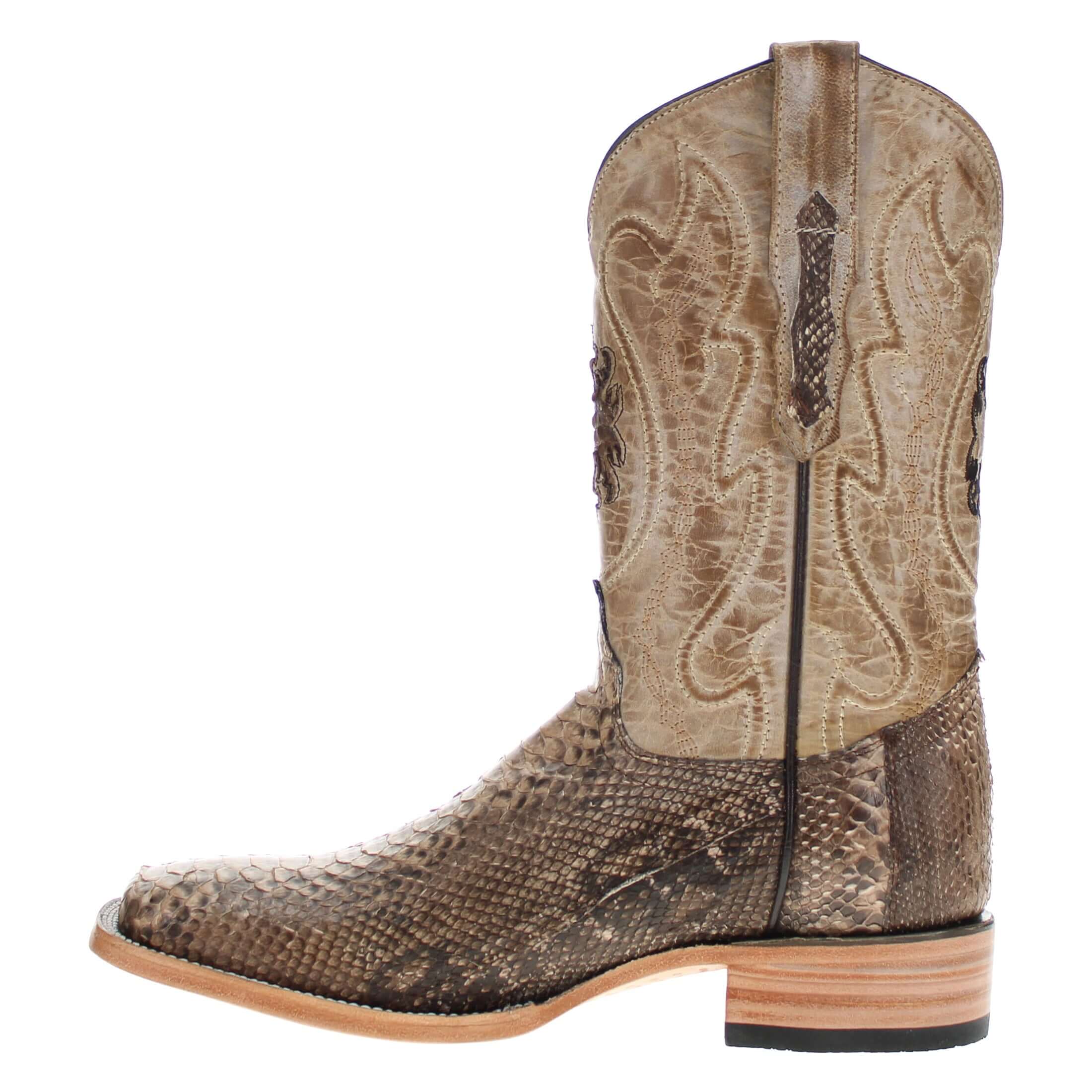 Men's Brown Python Cowboy Boots Crockett by Vaccari Core