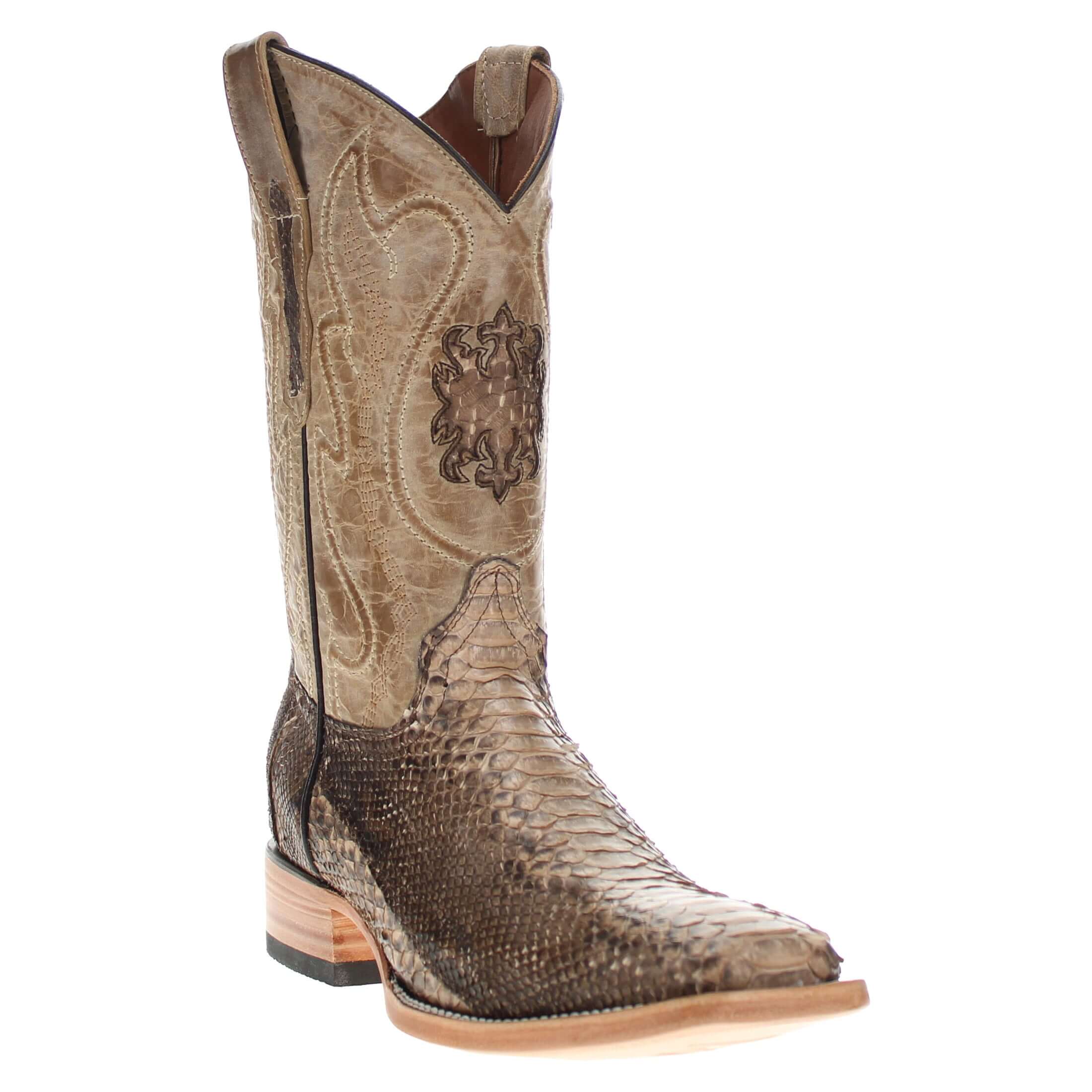 Men's Brown Python Cowboy Boots Crockett by Vaccari Core