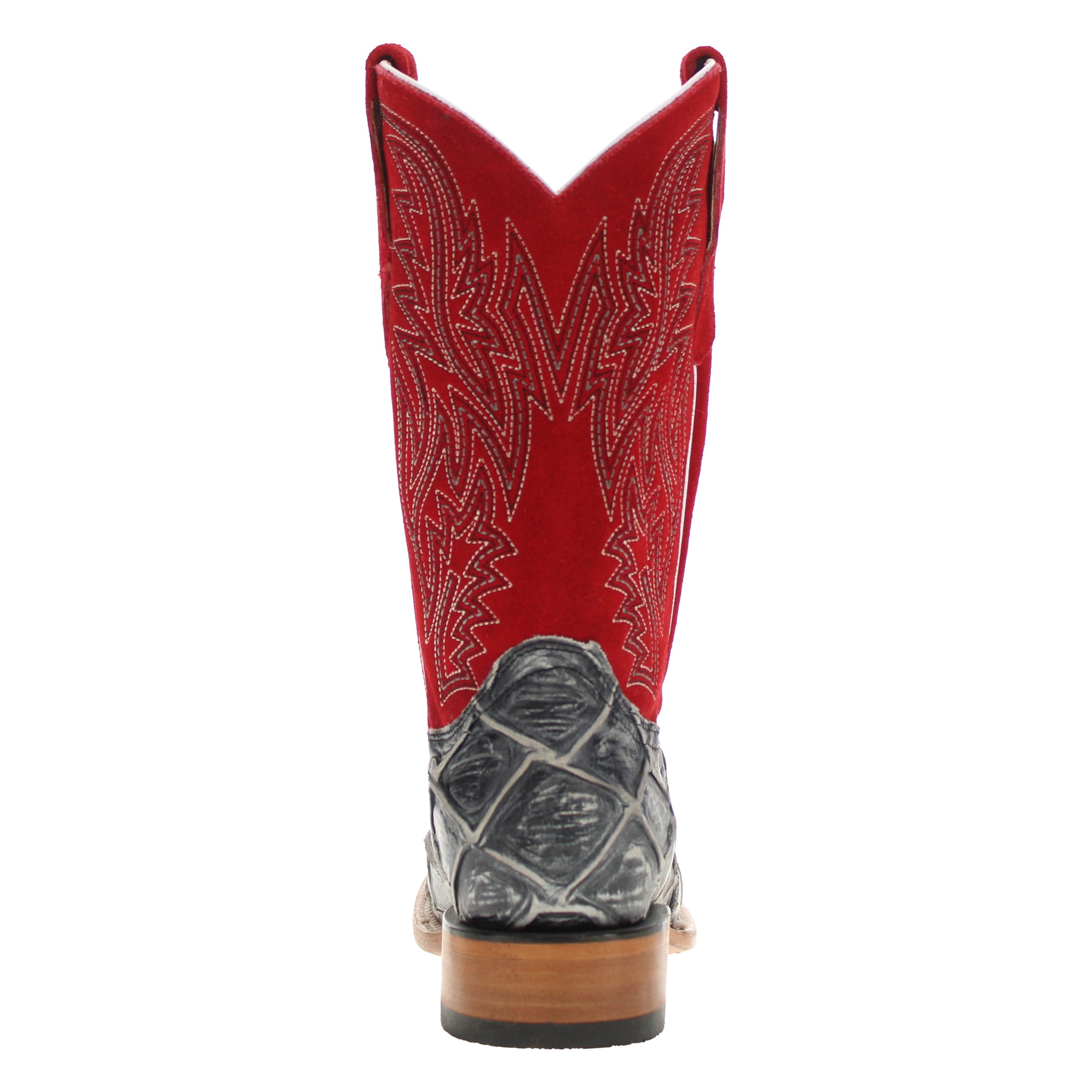 Men's Black Pirarucu Fish Print Cowboy Boots Malik by Vaccari Core