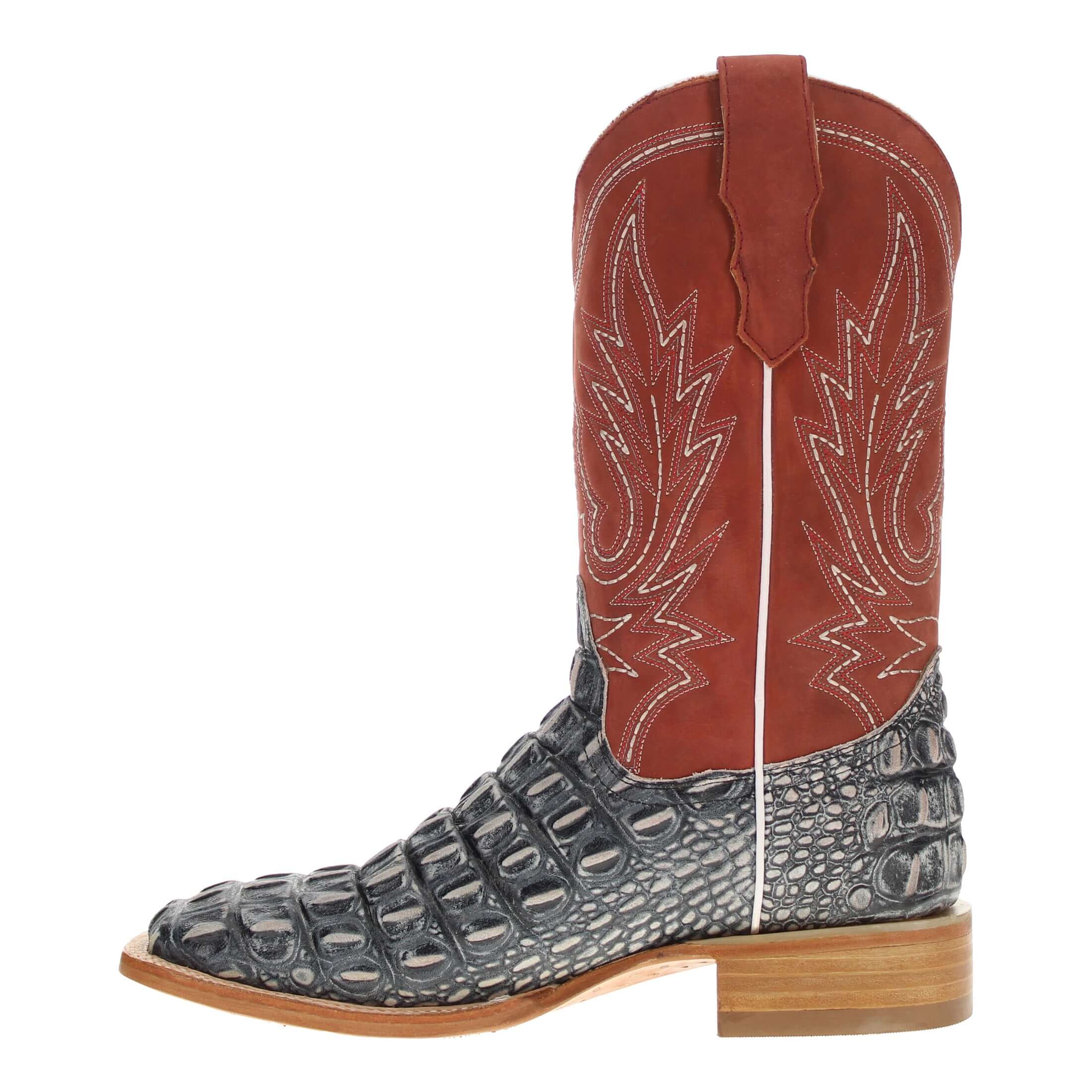 Men's Black Alligator Hornback Print Cowboy Boots Wade by Vaccari Core