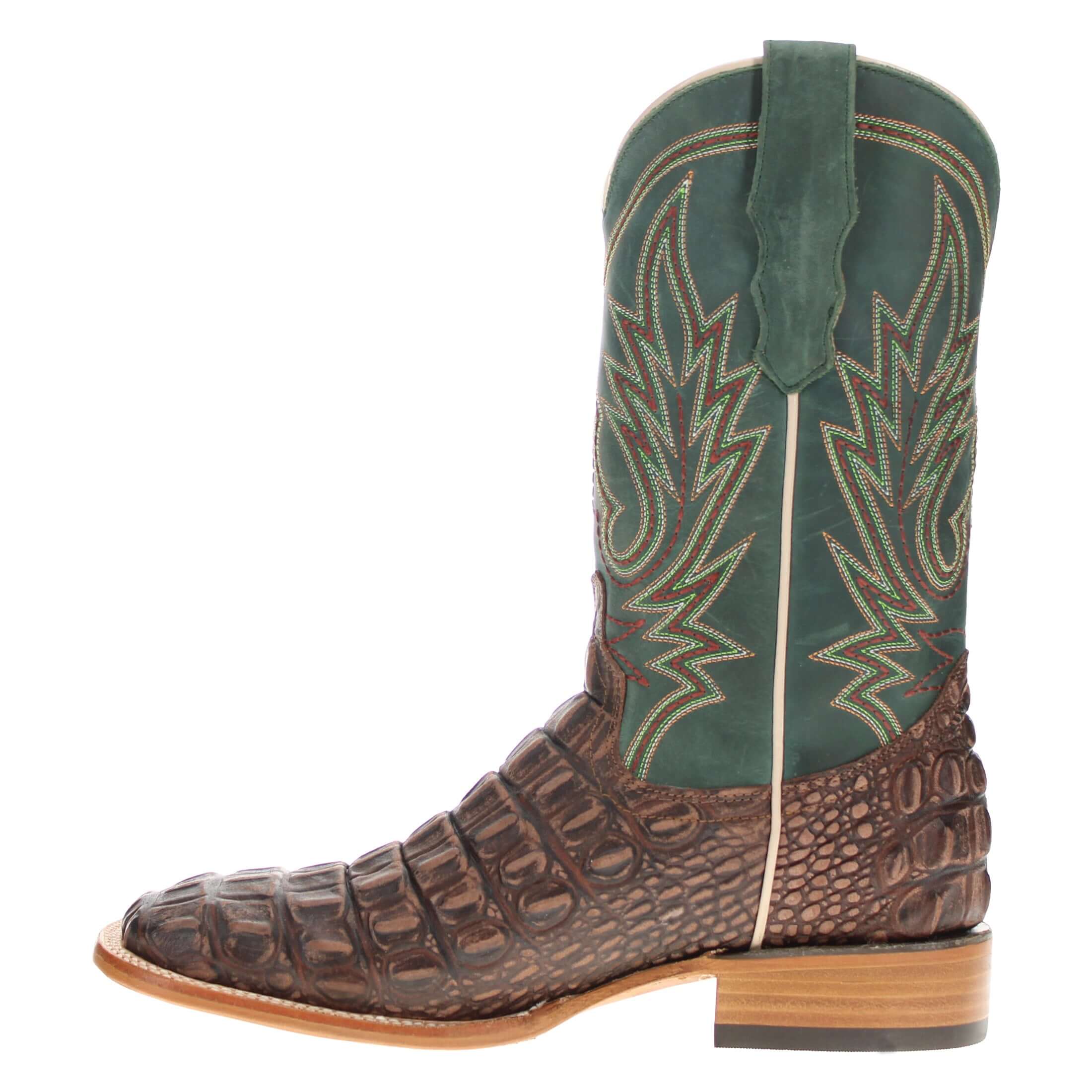 Men's Mocha Alligator Hornback Print Cowboy Boots Wade by Vaccari Core