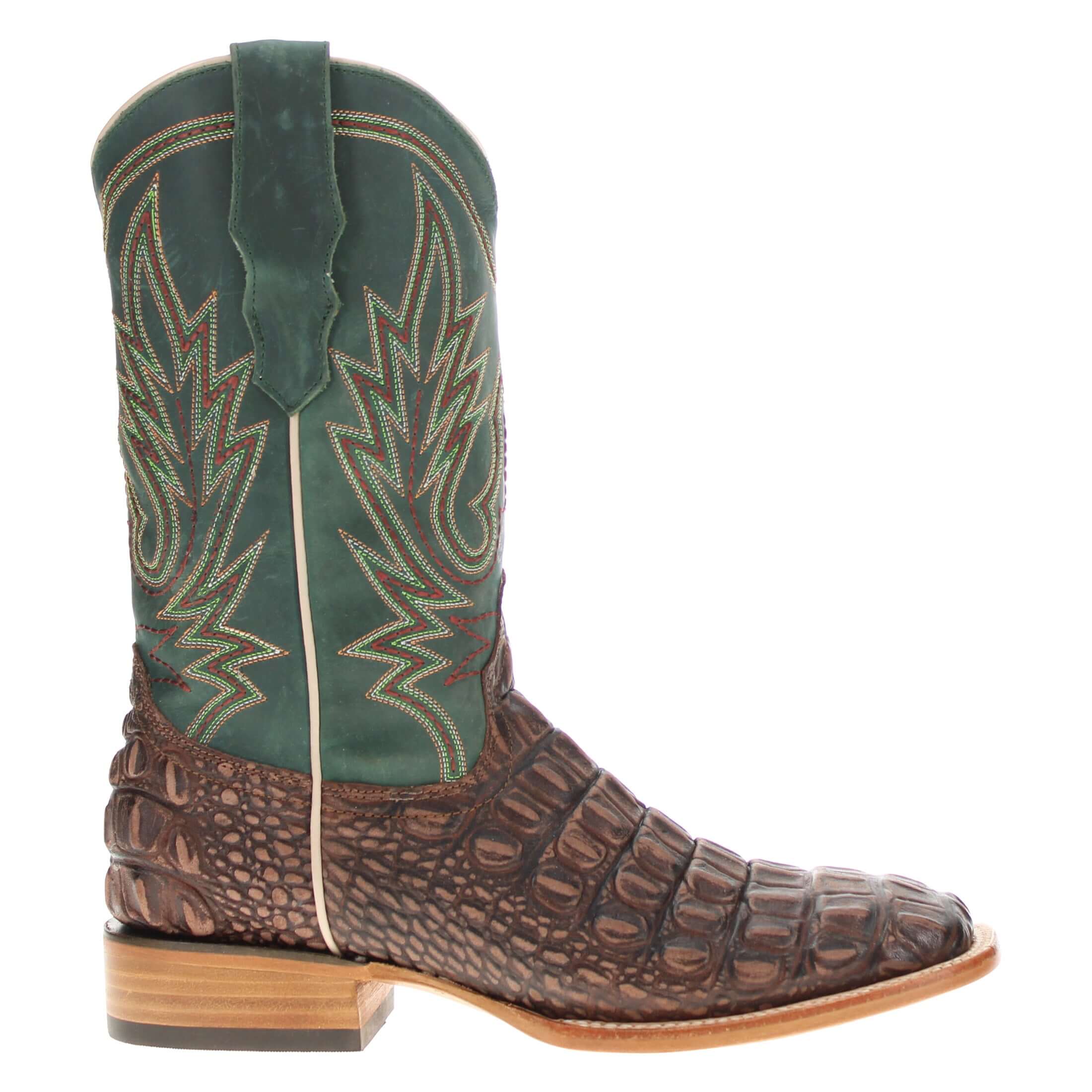 Men's Mocha Alligator Hornback Print Cowboy Boots Wade by Vaccari Core