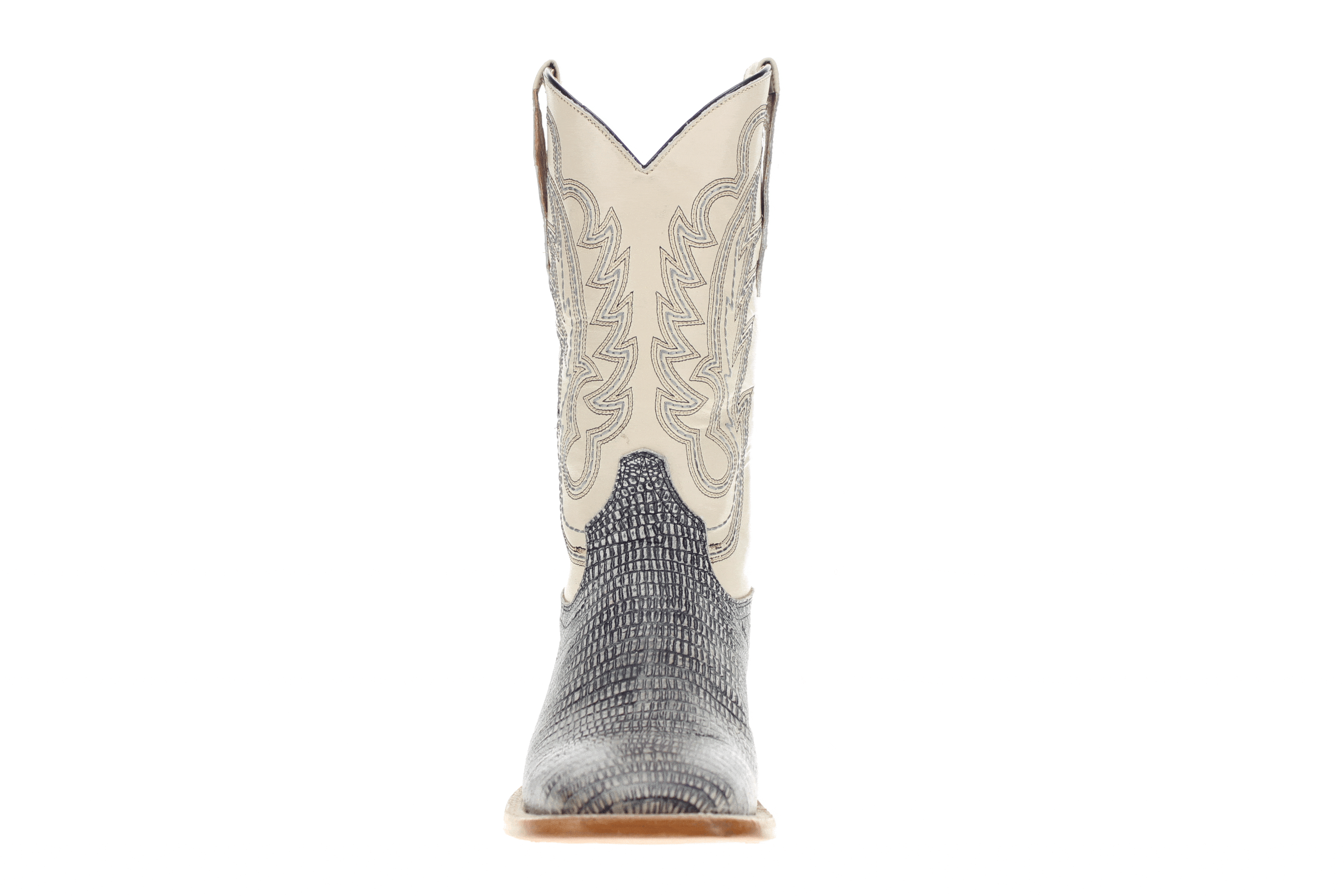Men's Grey Lizard Print Cowboy Boots Nash by Vaccari Core