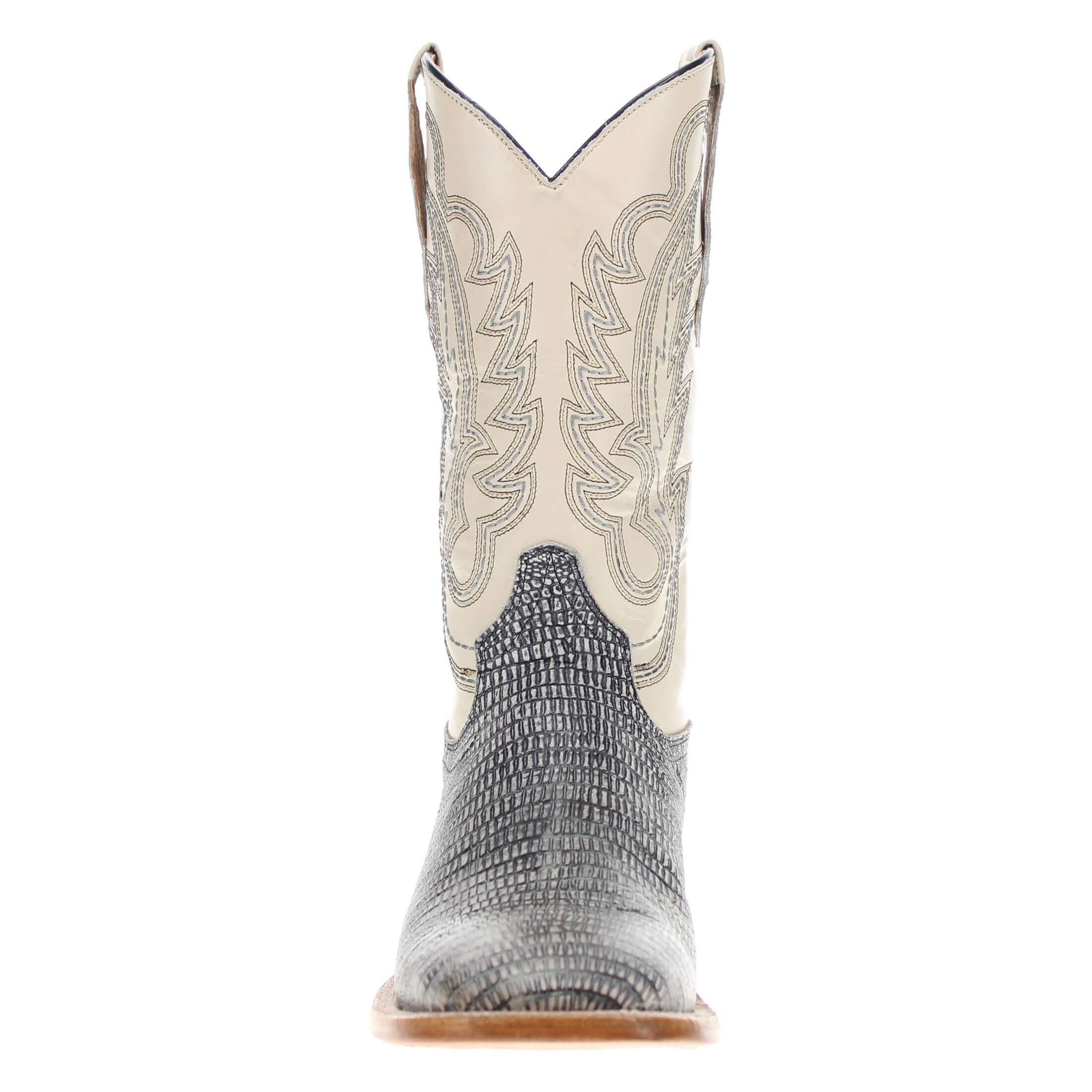 Men's Grey Lizard Print Cowboy Boots Nash by Vaccari Core