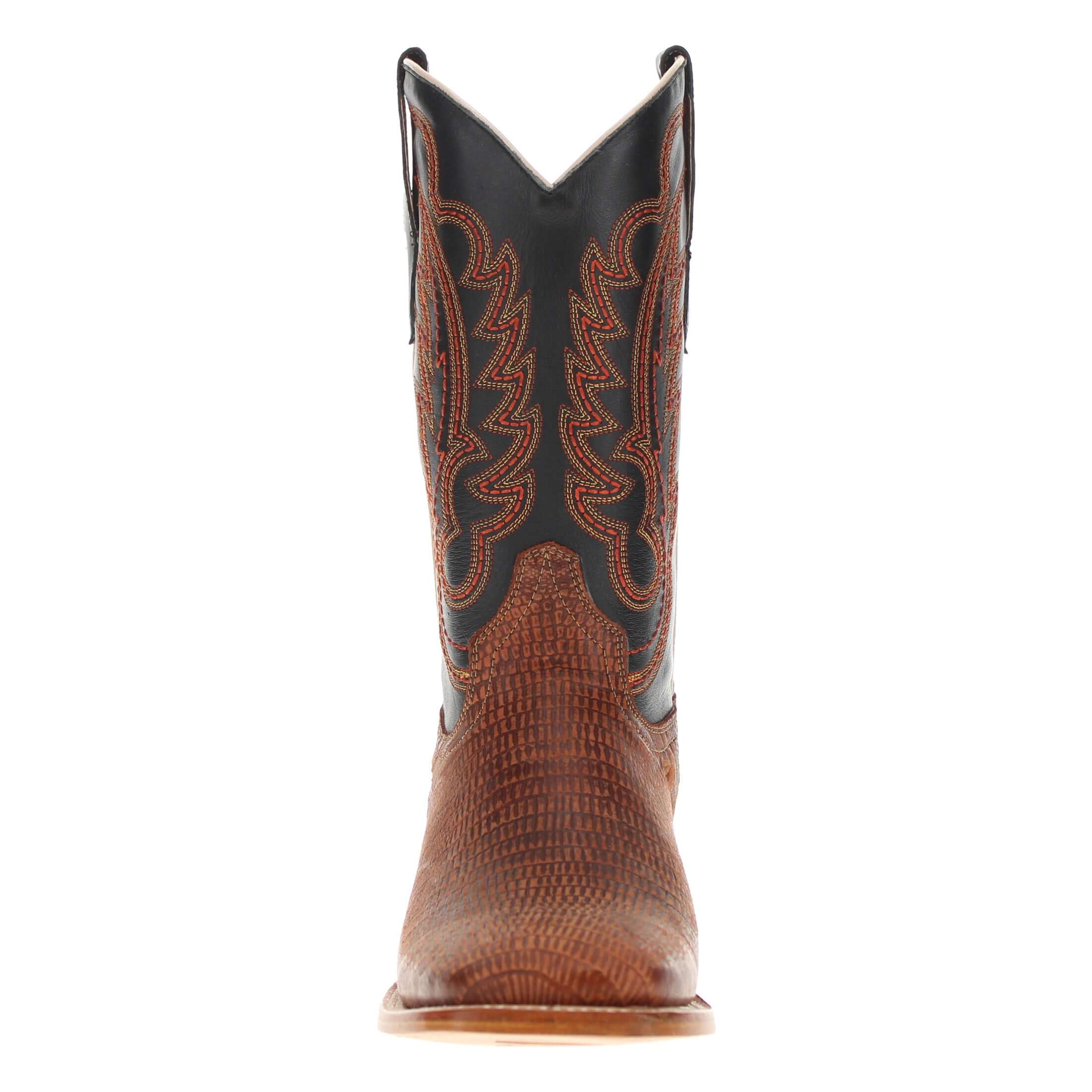 Men's Cognac Lizard Print Cowboy Boots Nash by Vaccari Core