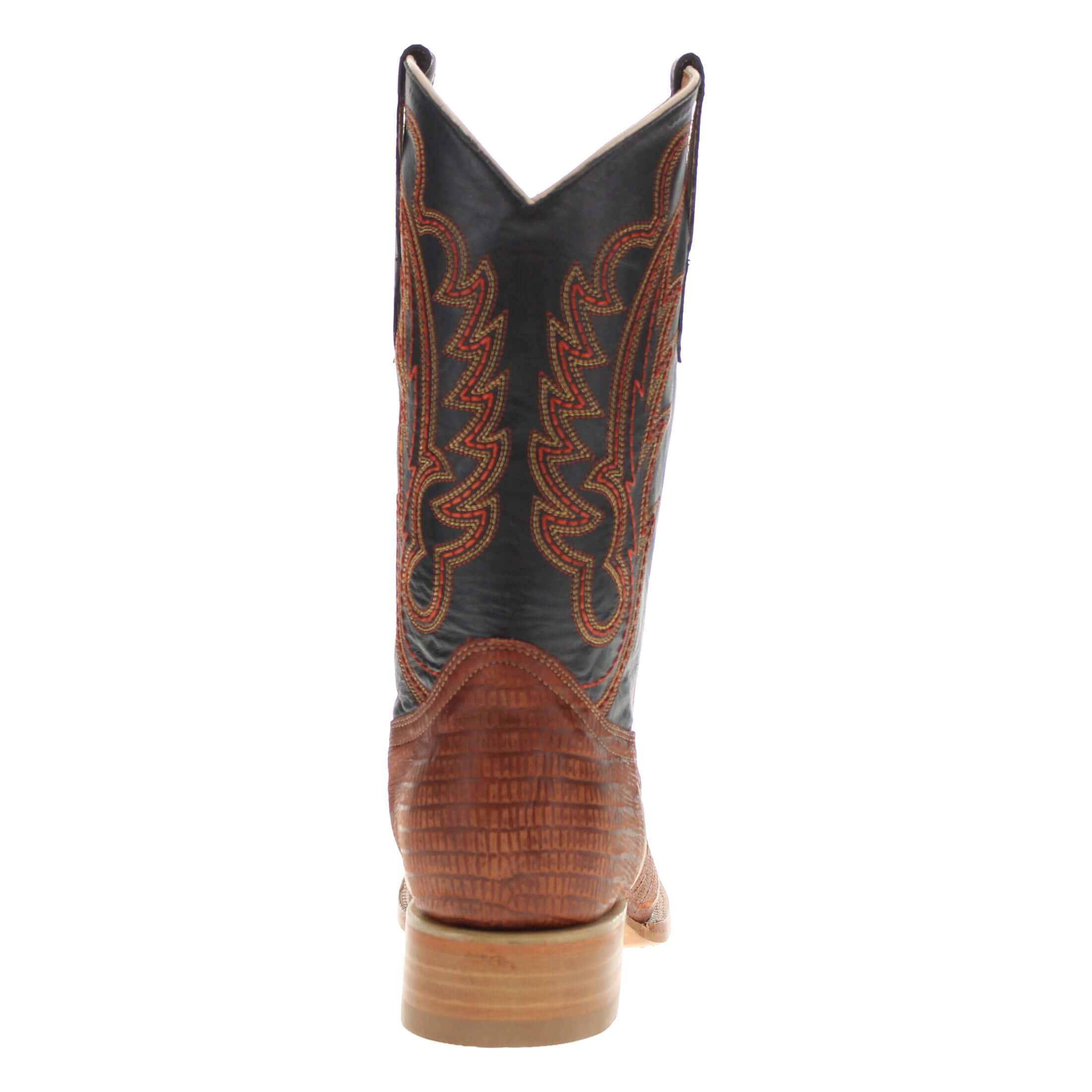 Men's Cognac Lizard Print Cowboy Boots Nash by Vaccari Core