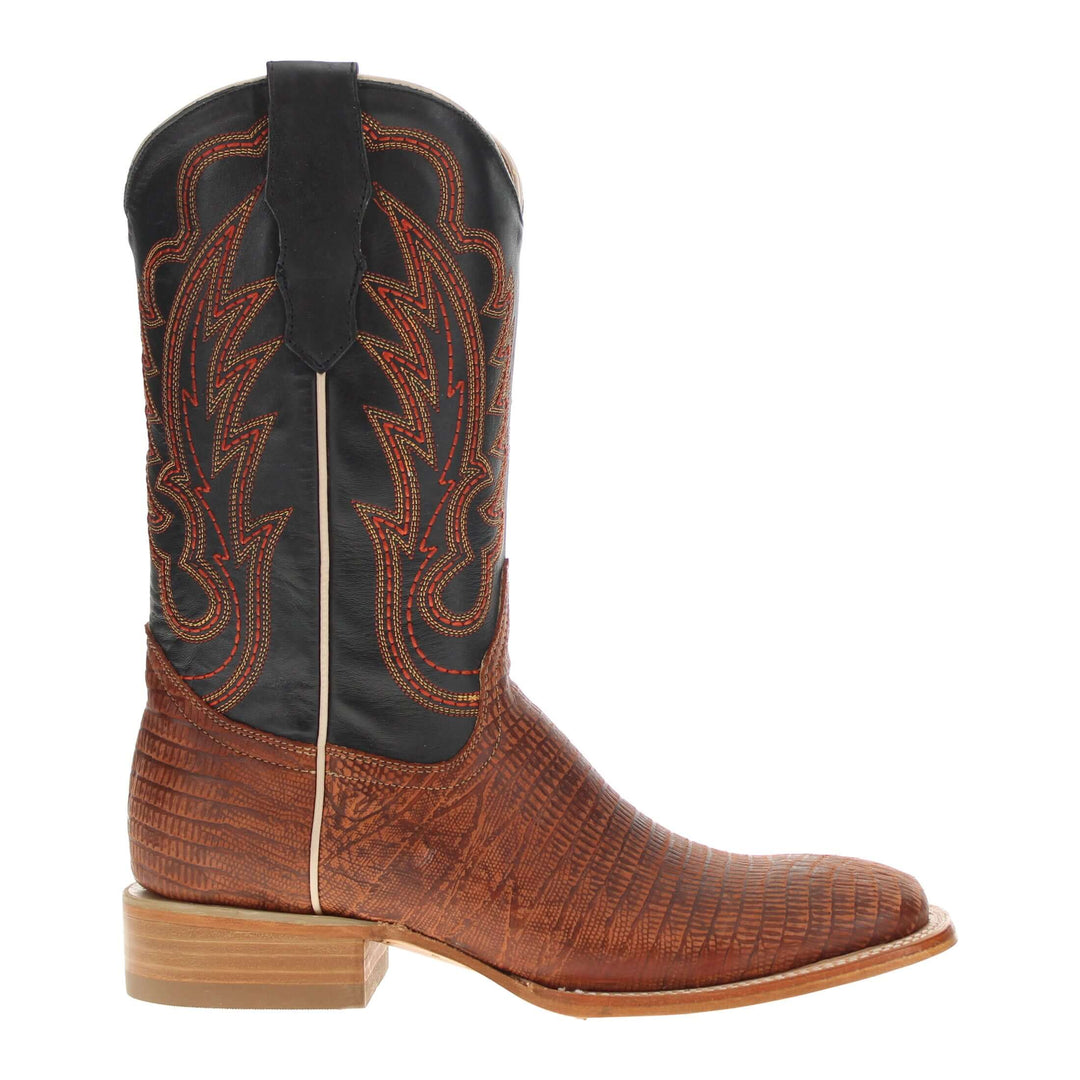 Men's Cognac Lizard Print Cowboy Boots Nash by Vaccari Core
