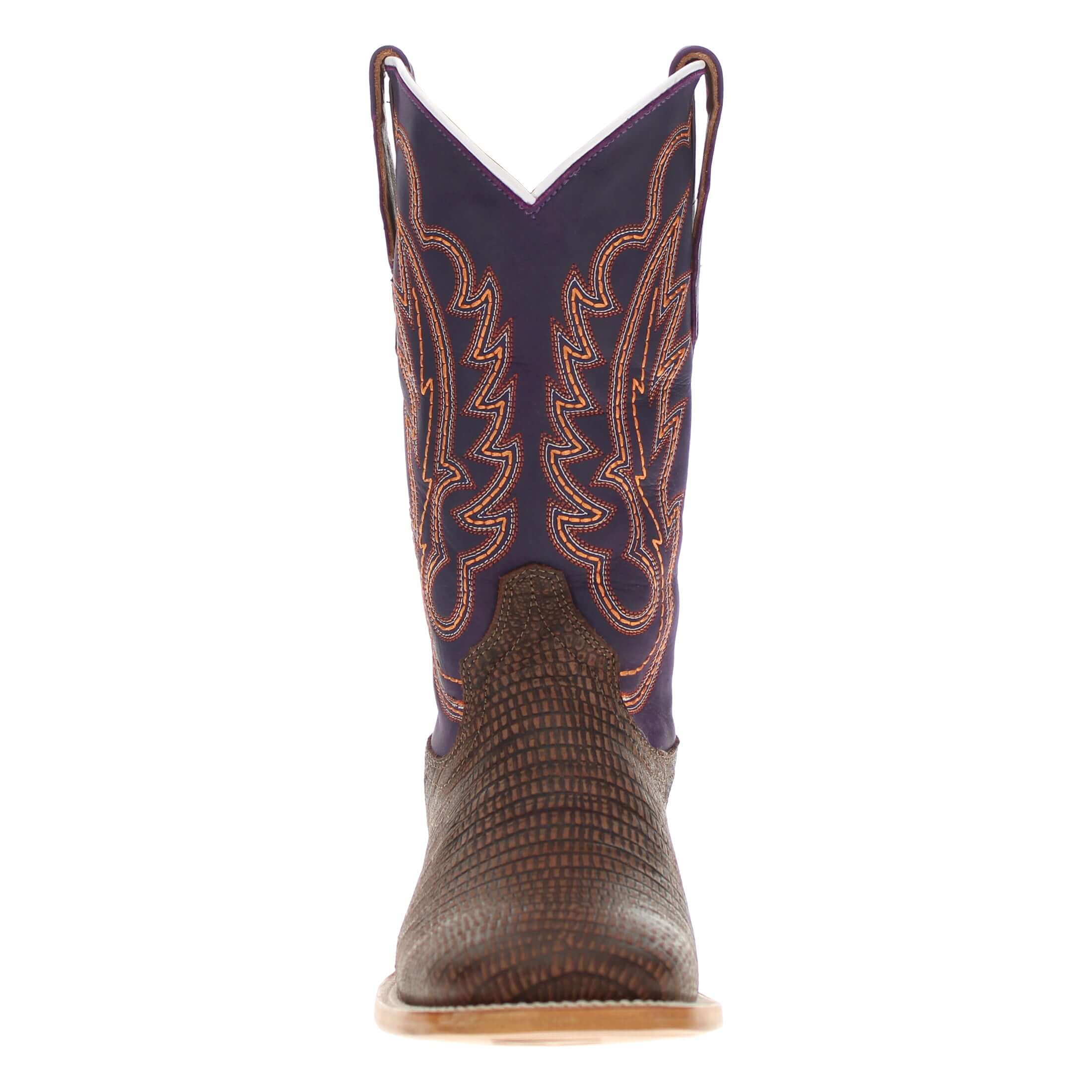 Men's Mocha Lizard Print Cowboy Boots Nash by Vaccari Core