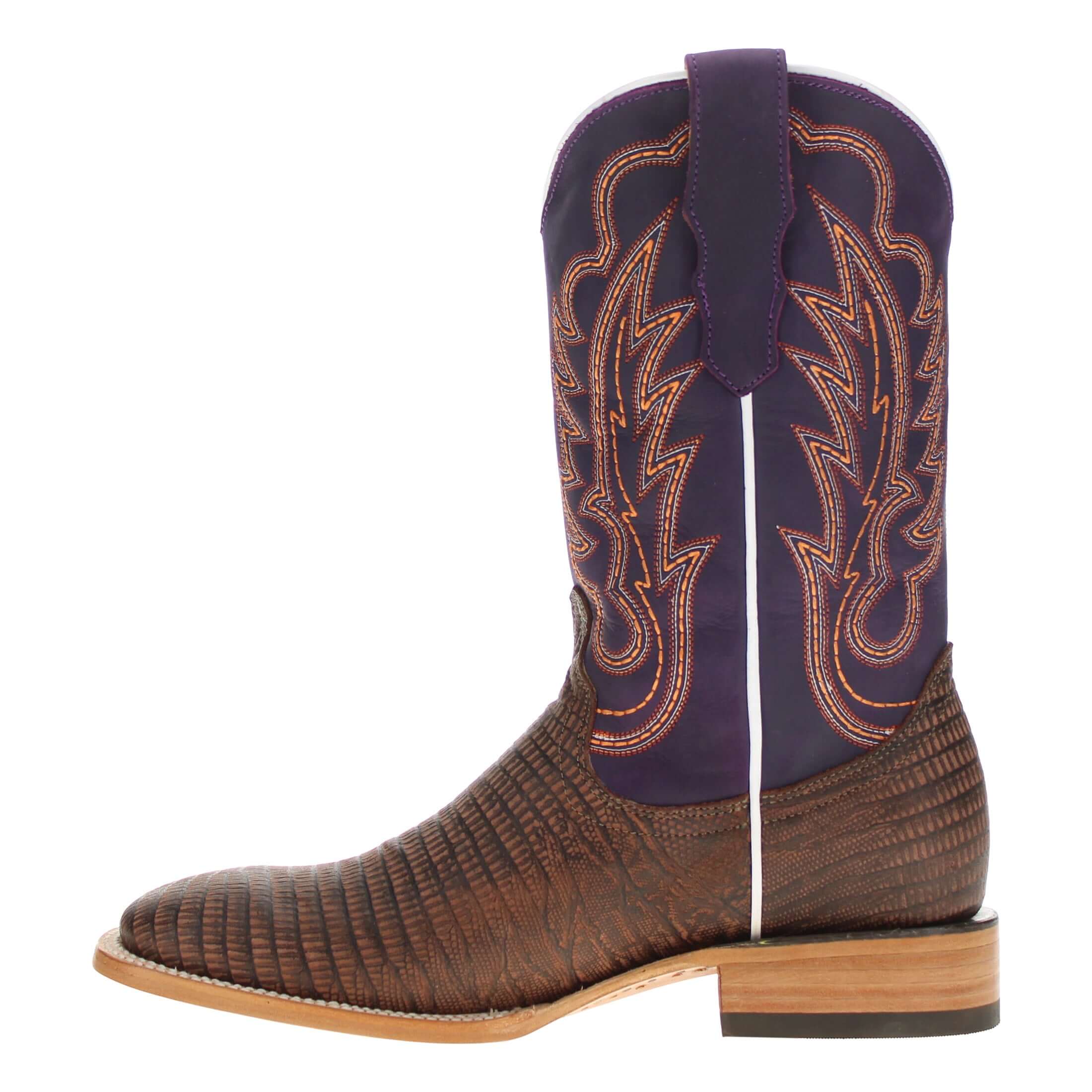 Men's Mocha Lizard Print Cowboy Boots Nash by Vaccari Core