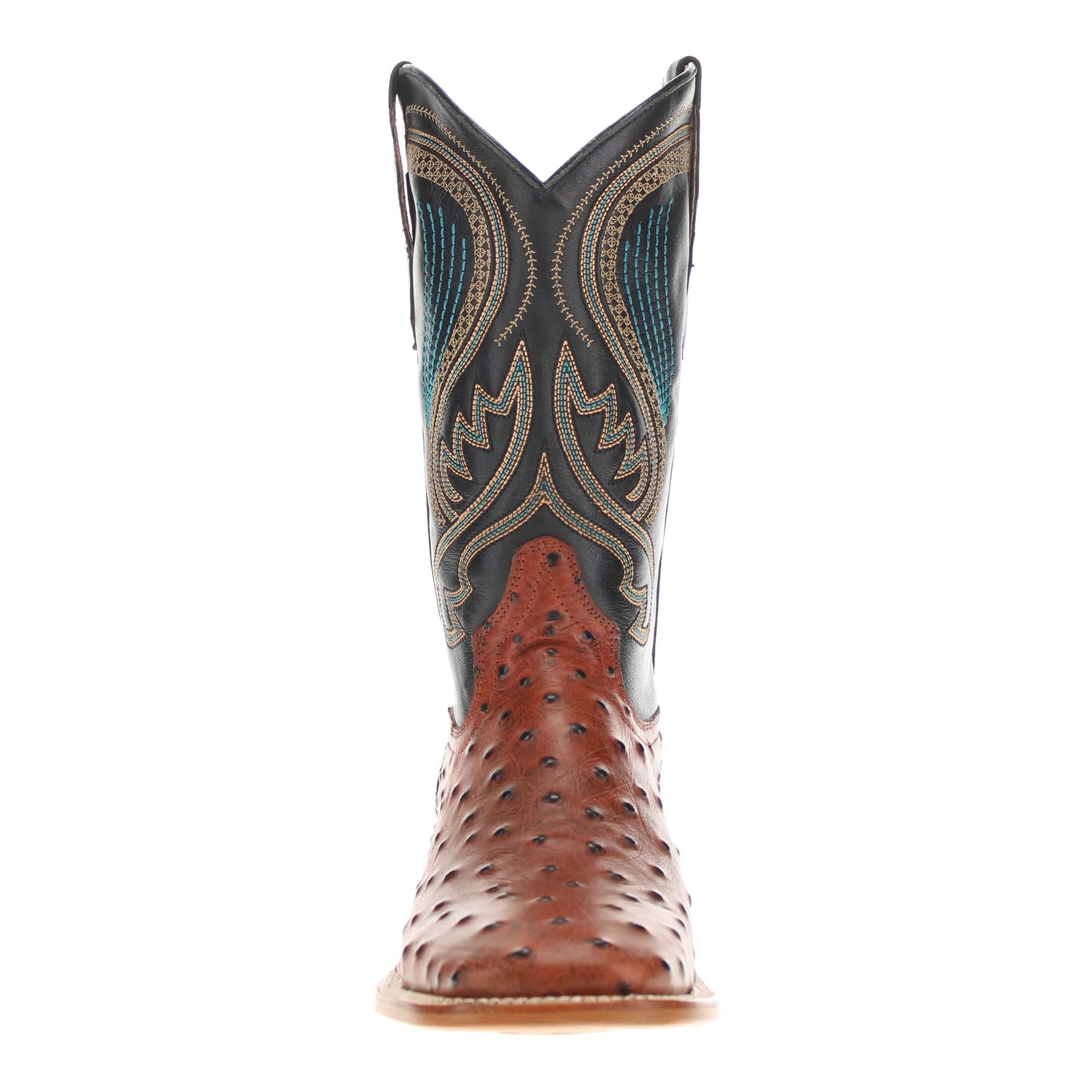 Men's Cognac Orstich Print Cowboy Boots Carson by Vaccari Core