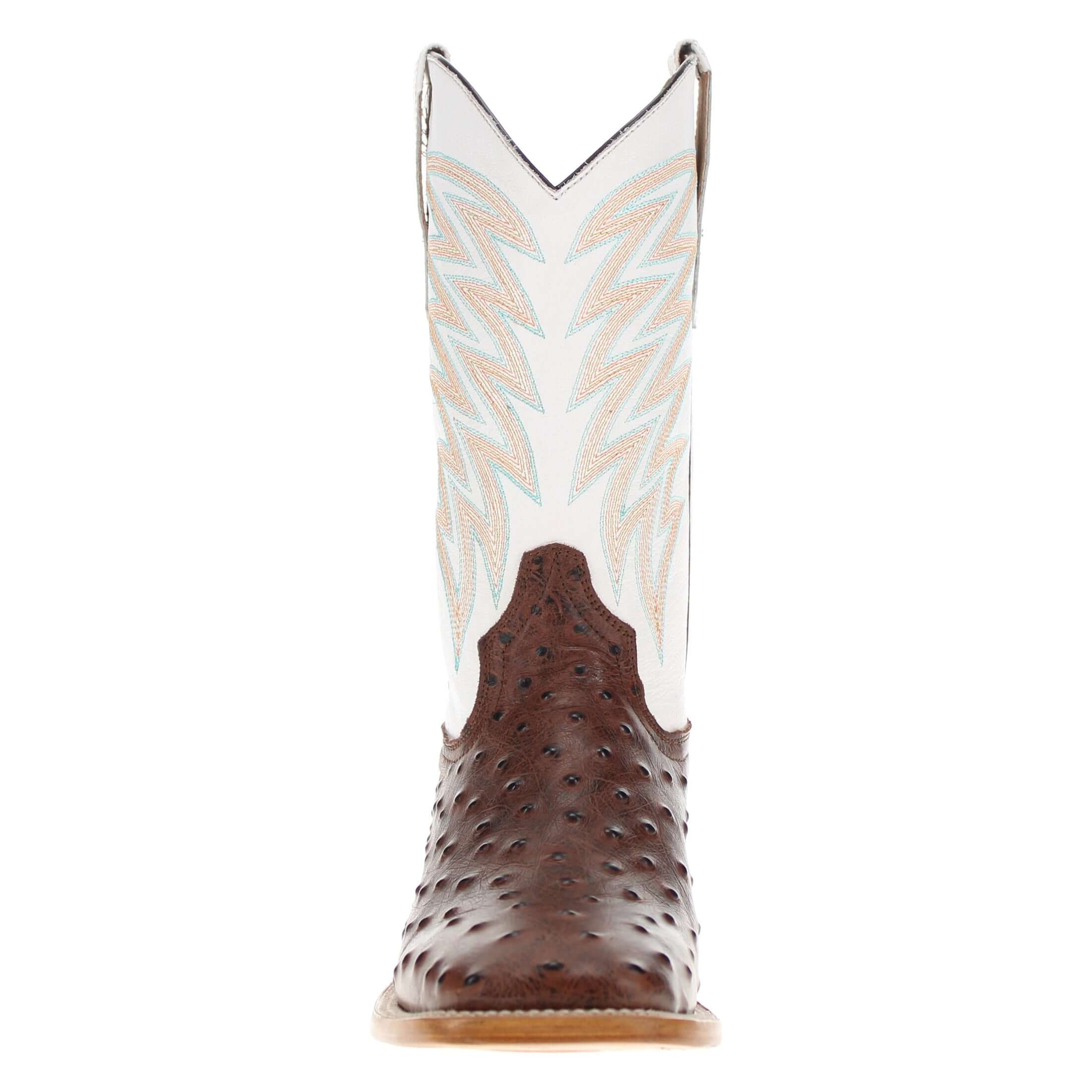 Men's Mocha Ostrich Print Cowboy Boots Carson by Vaccari Core