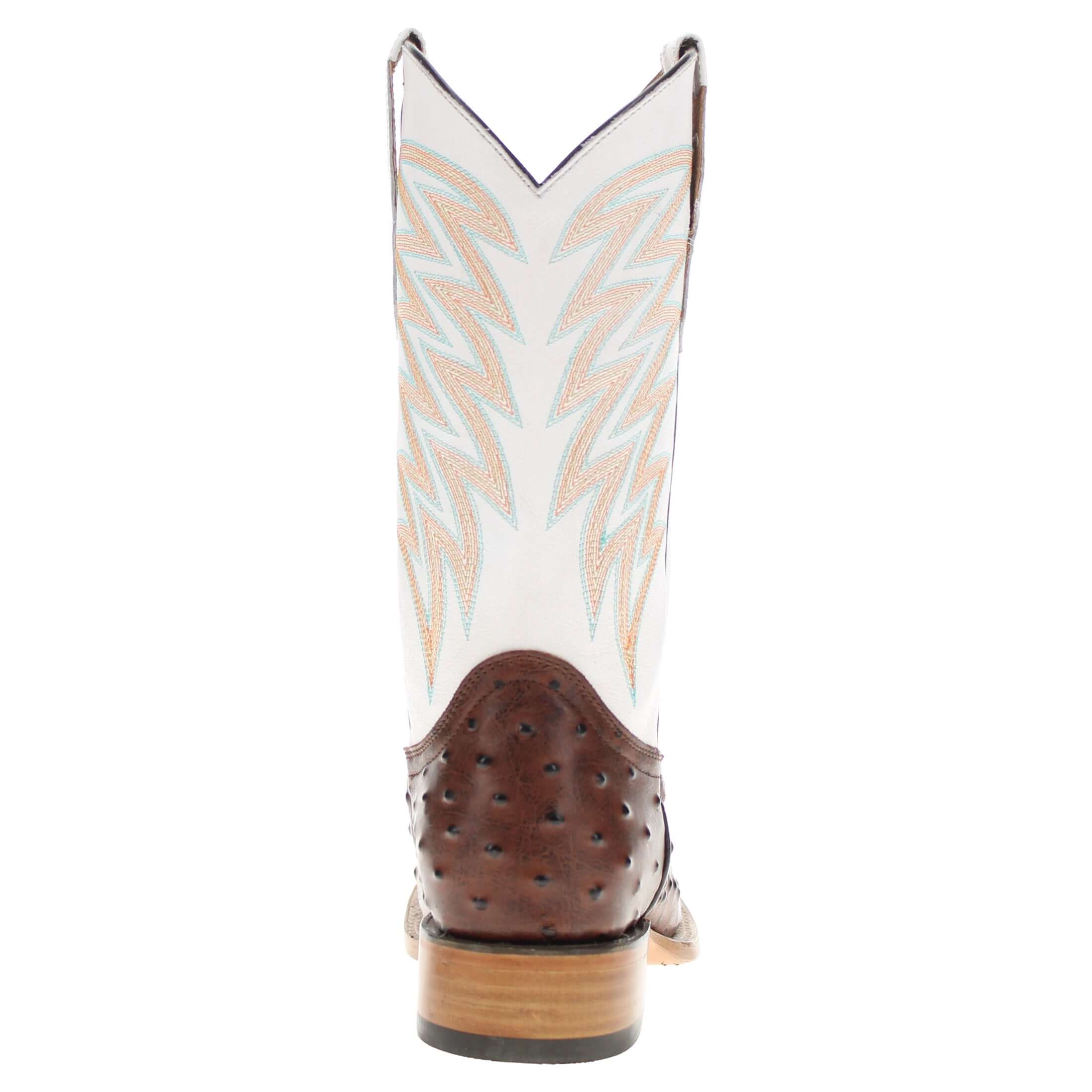 Men's Mocha Ostrich Print Cowboy Boots Carson by Vaccari Core