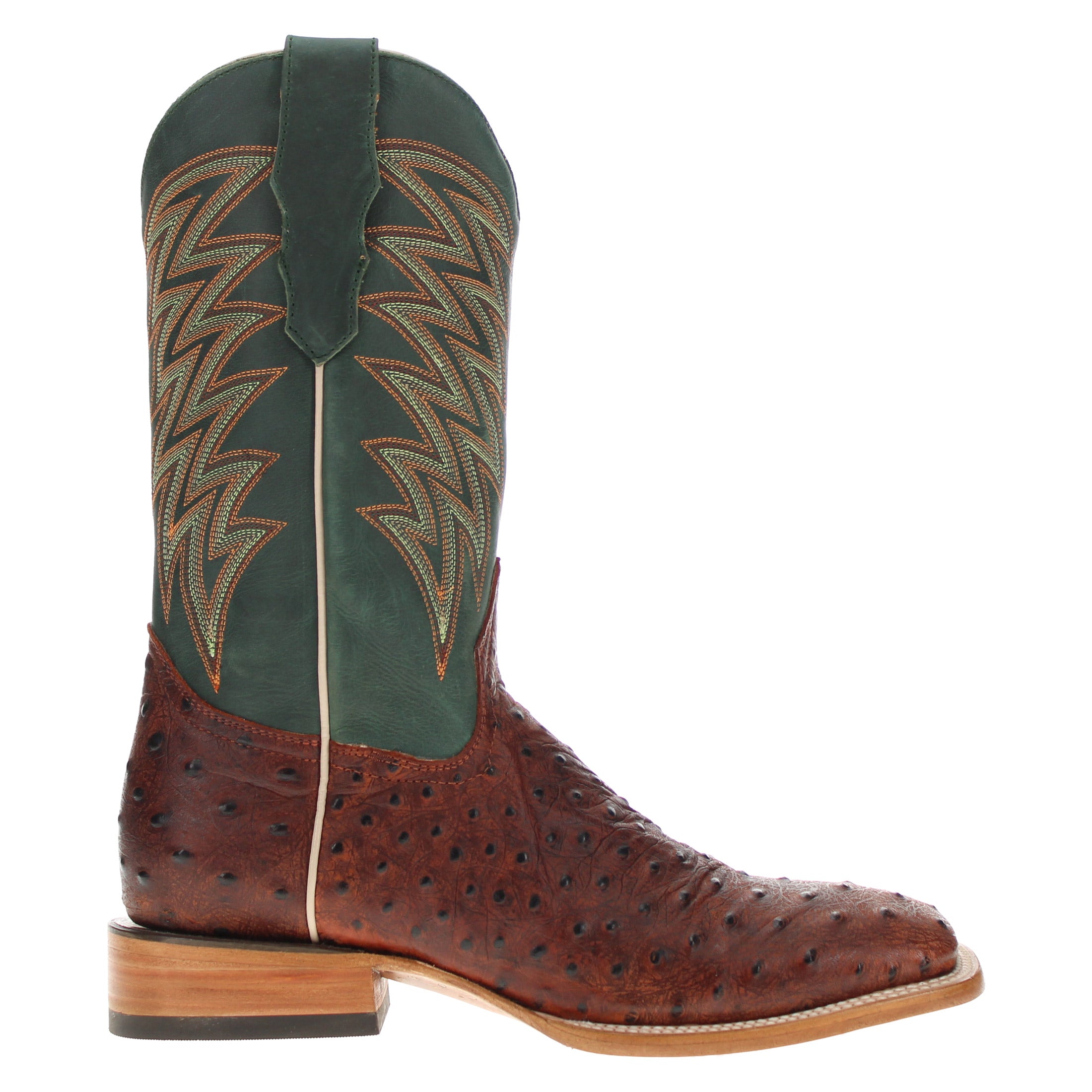 Men's Pecan Ostrich PrintCowboy Boots Carson by Vaccari Core