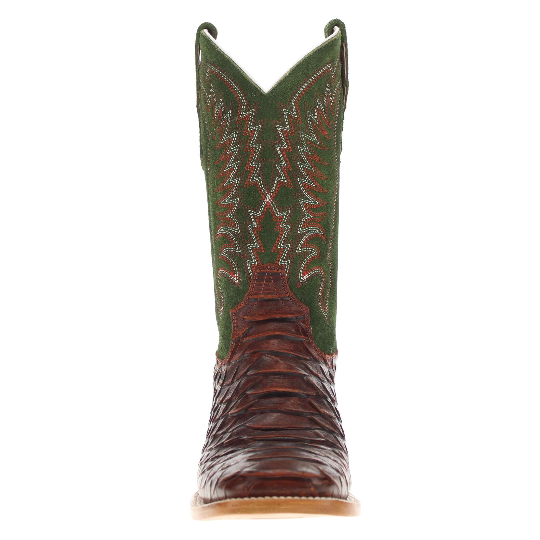 Men's Mocha Python Print Cowboy Boots Chase by Vaccari Core