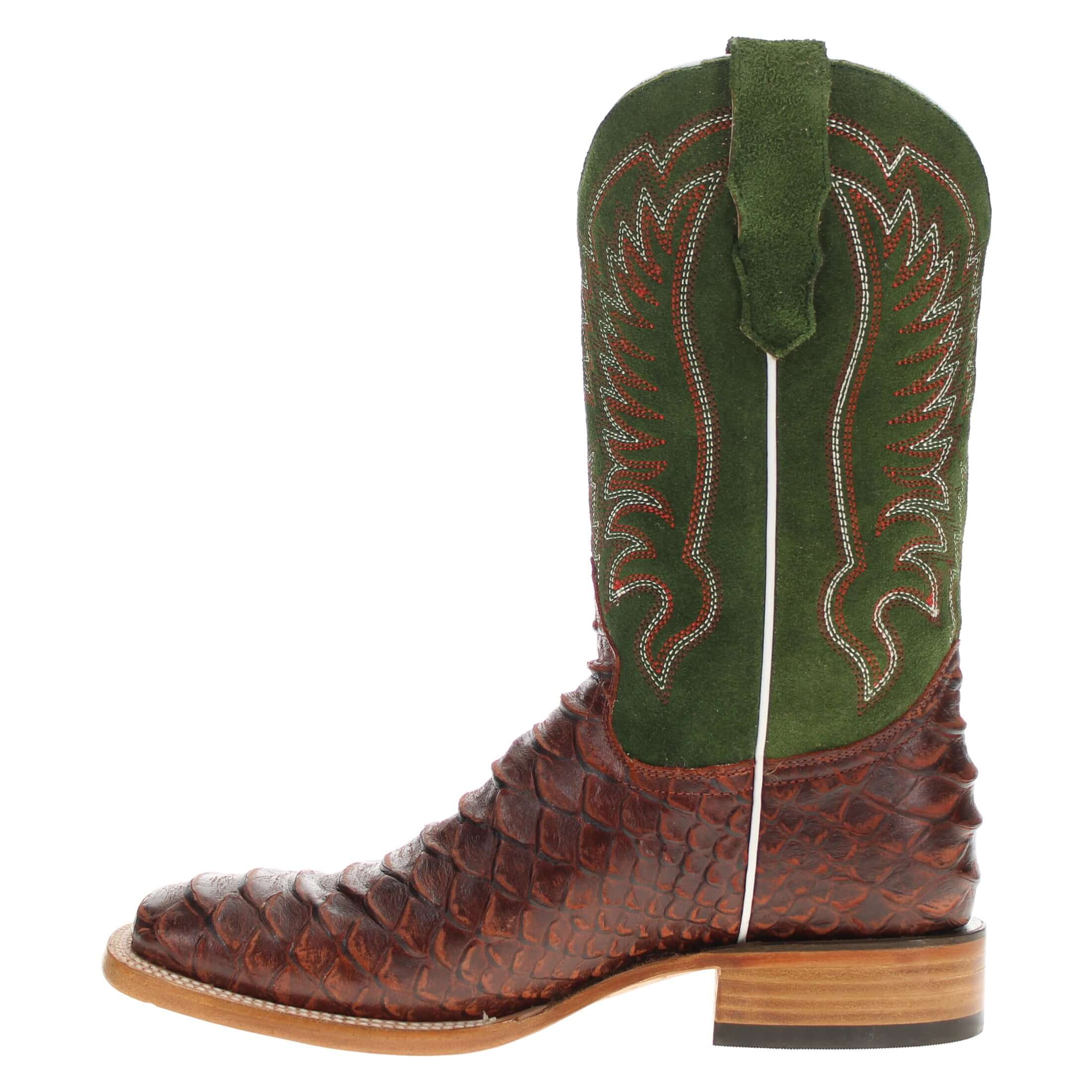 Men's Mocha Python Print Cowboy Boots Chase by Vaccari Core