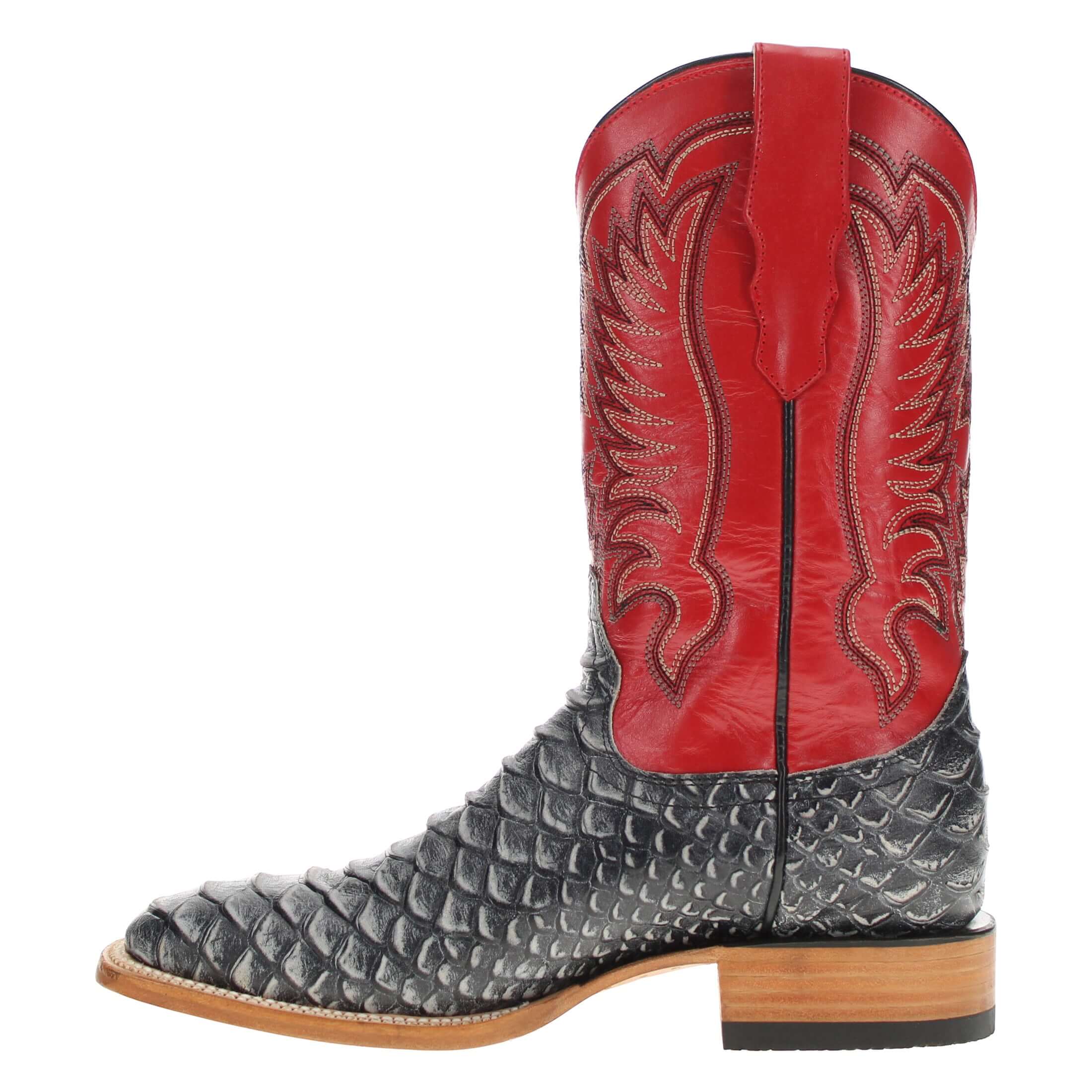 Men's Black Python Print Cowboy Boots Chase by Vaccari Core