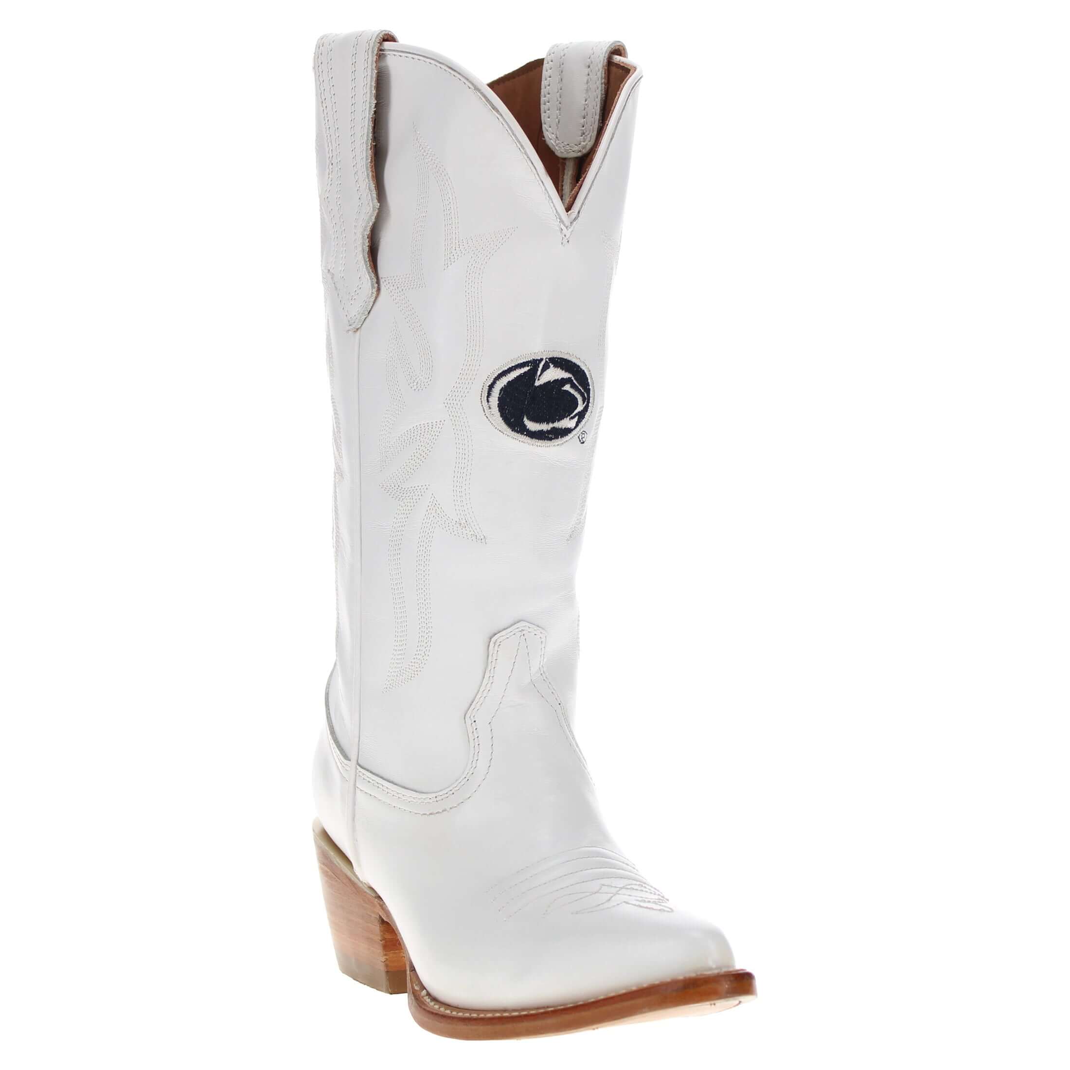 Women's Penn State White Cowgirl Boots Leighton by Vaccari University