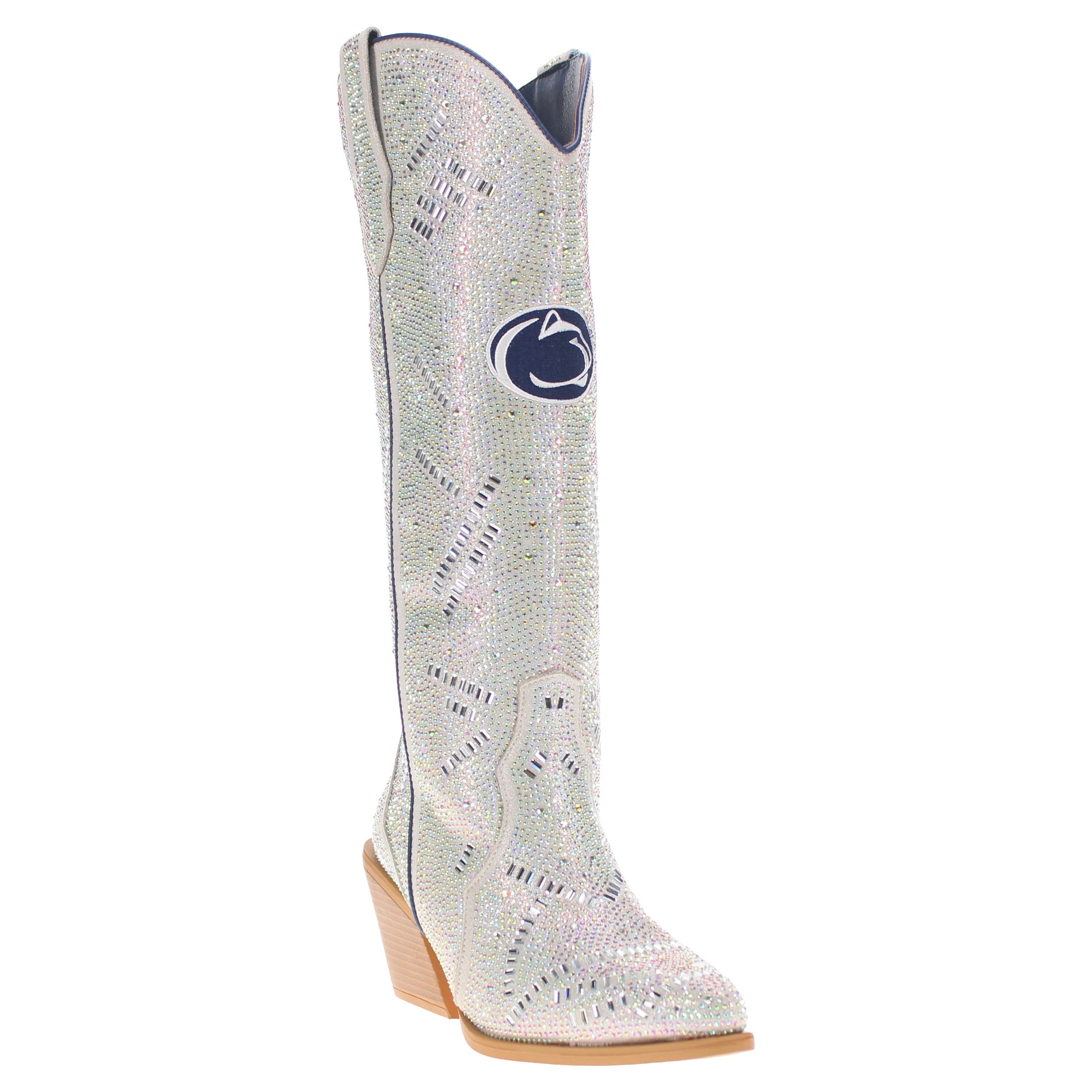 Women's Penn State University Natural Tall Bling Cowgirl Boots Amber by V by Vaccari