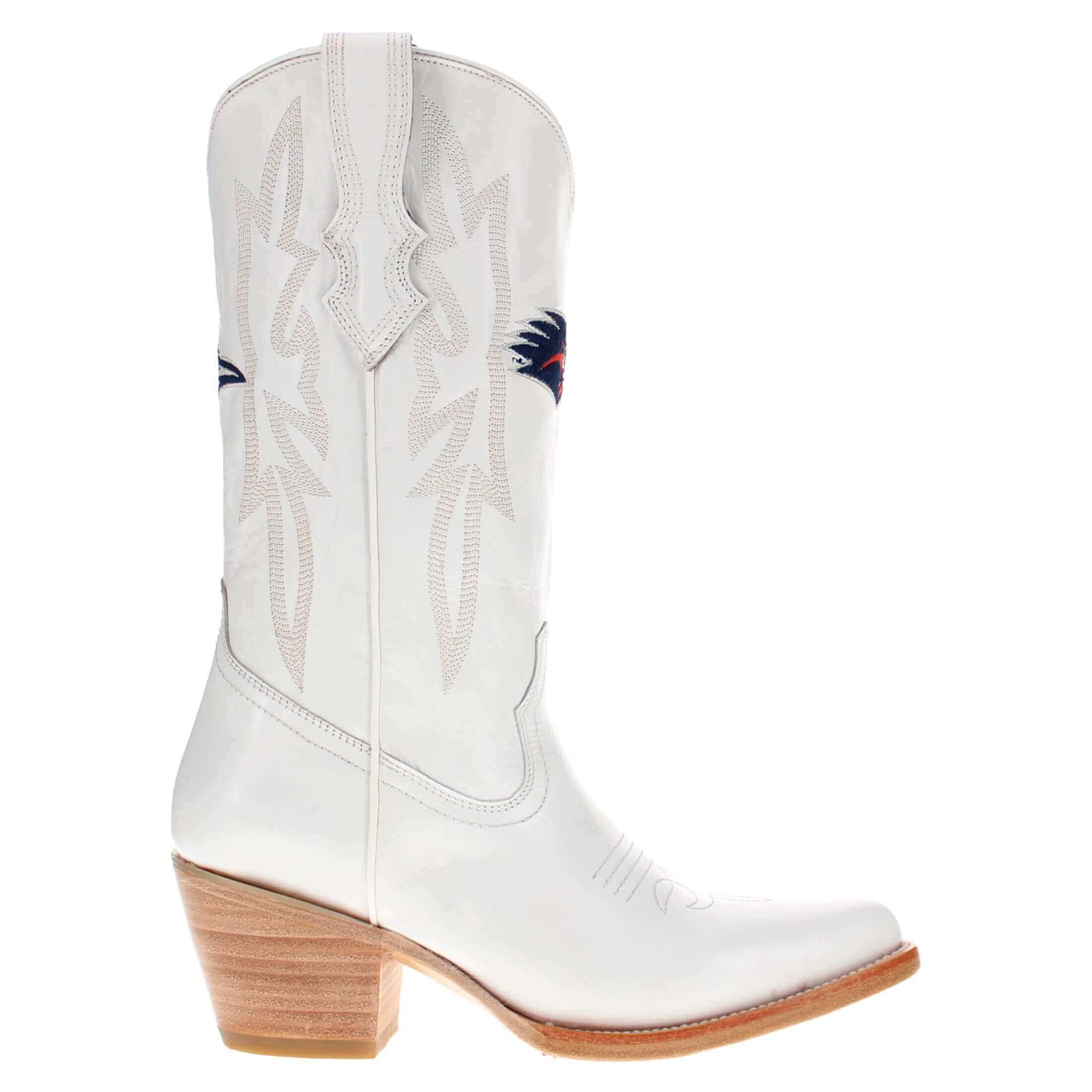Women's UTSA All White Pointed Toe Cowgirl Boots Leighton Vaccari University