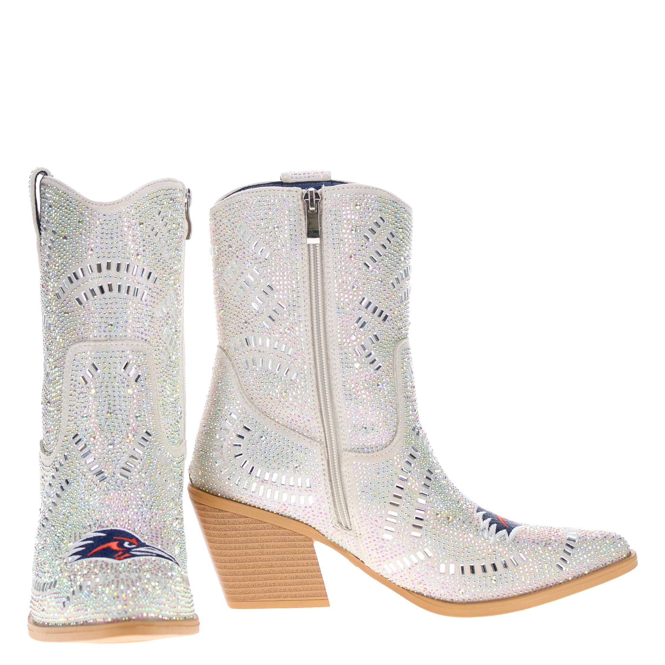 Women's UTSA Natural Bling Cowgirl Booties Jade by V by Vaccari