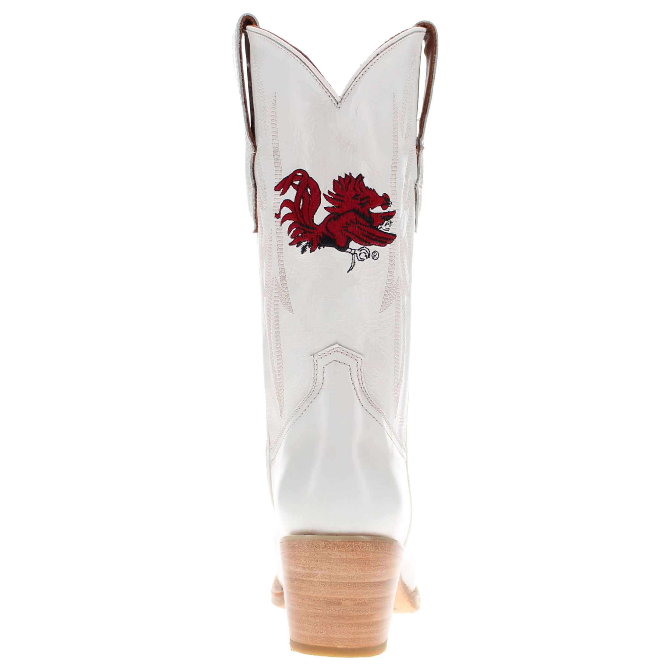 Women's South Carolina University All White Pointed Toe Cowgirl Boots Leighton Vaccari University