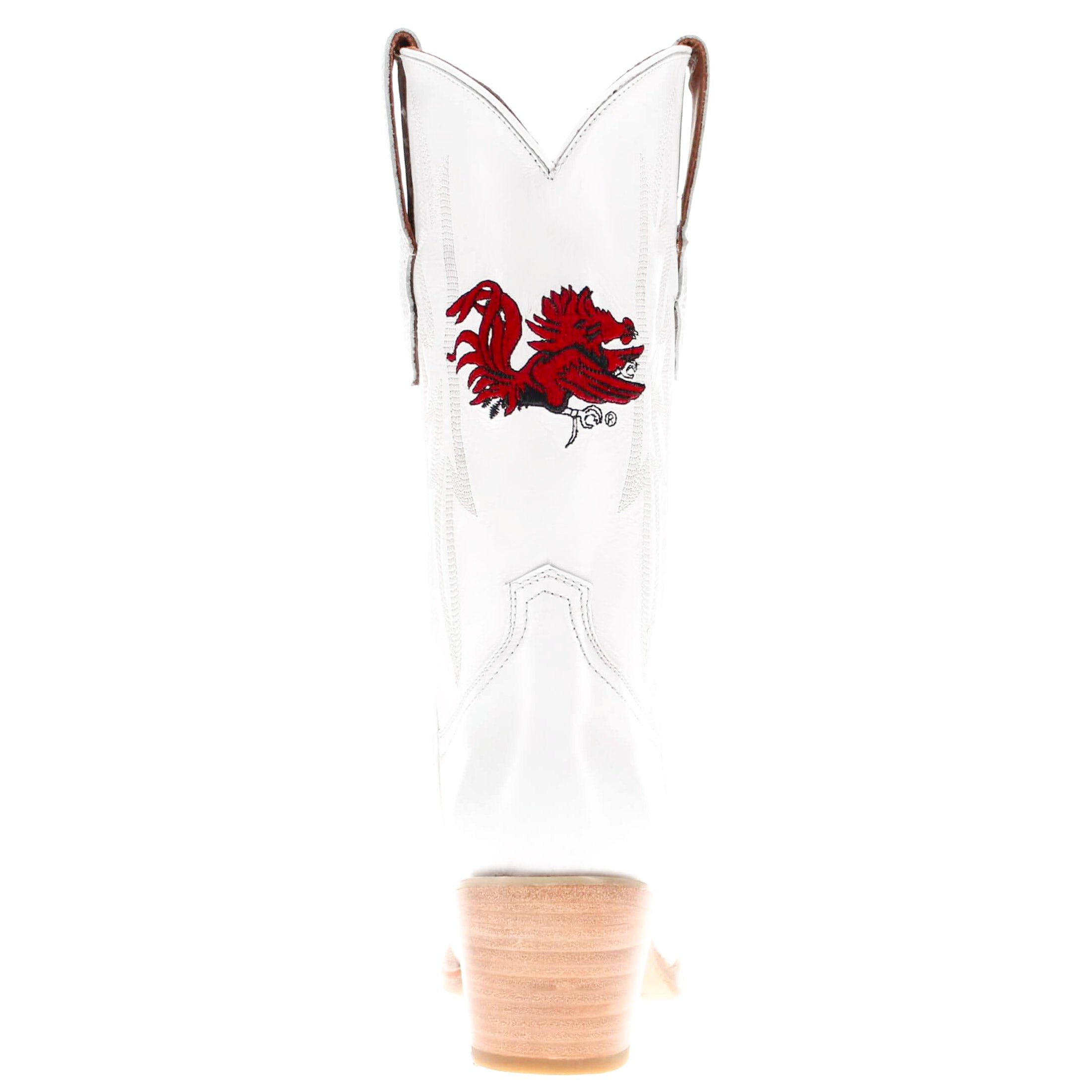 Women's South Carolina University All White Pointed Toe Cowgirl Boots Leighton Vaccari University