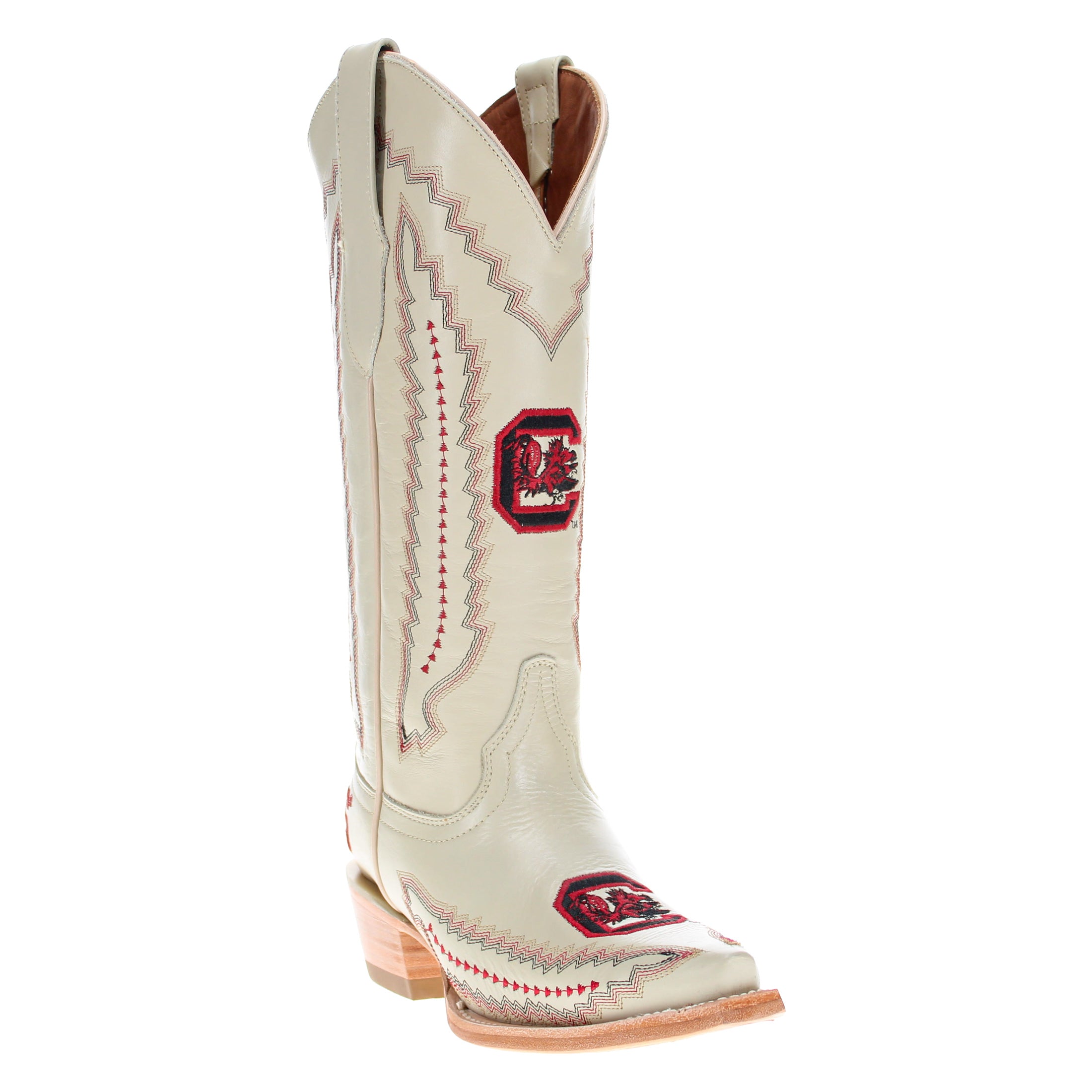 Women's South Carolina University Bone Snip Toe Cowgirl Boots Naomi by Vaccari