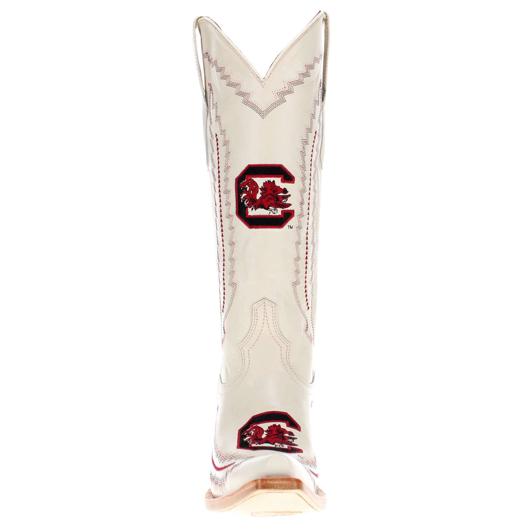 Women's South Carolina University Bone Snip Toe Cowgirl Boots Naomi by Vaccari