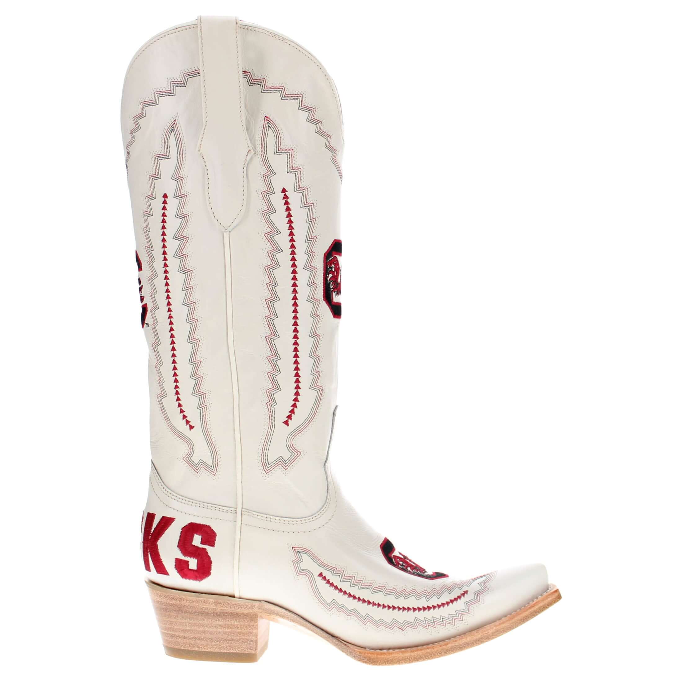 Women's South Carolina University Bone Snip Toe Cowgirl Boots Naomi by Vaccari