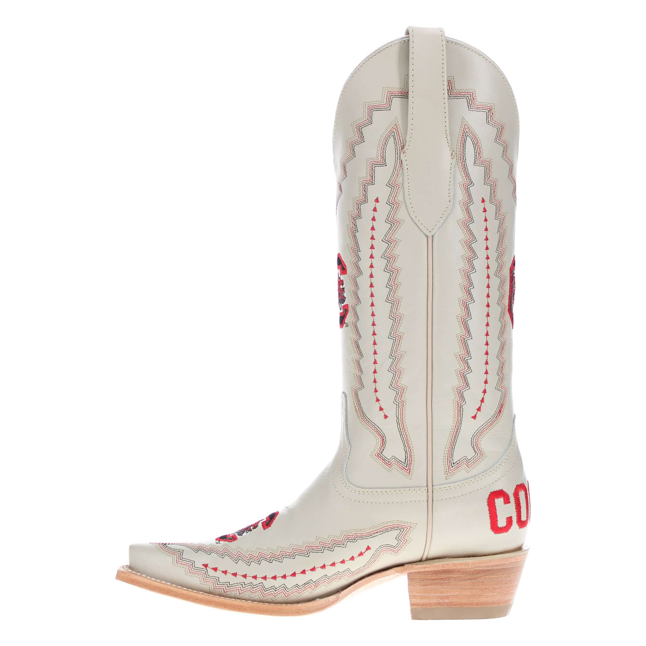 Women's South Carolina University Bone Snip Toe Cowgirl Boots Naomi by Vaccari