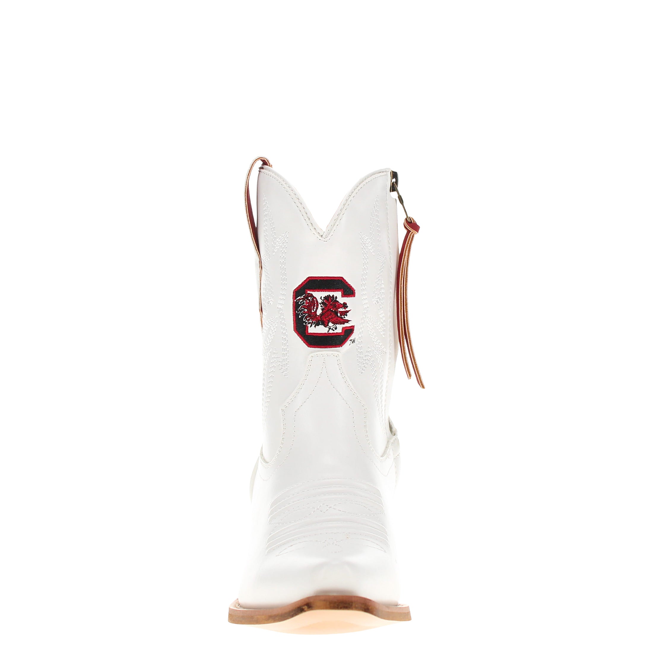 Women's University of South Carolina White Cowgirl Boots with Color Tassel Lynn by V by Vaccari