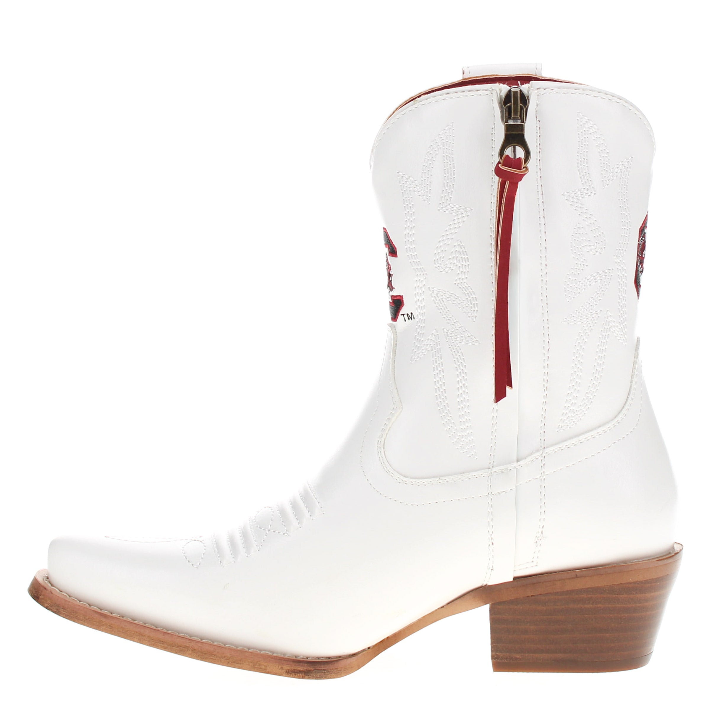 Women's University of South Carolina White Cowgirl Boots with Color Tassel Lynn by V by Vaccari