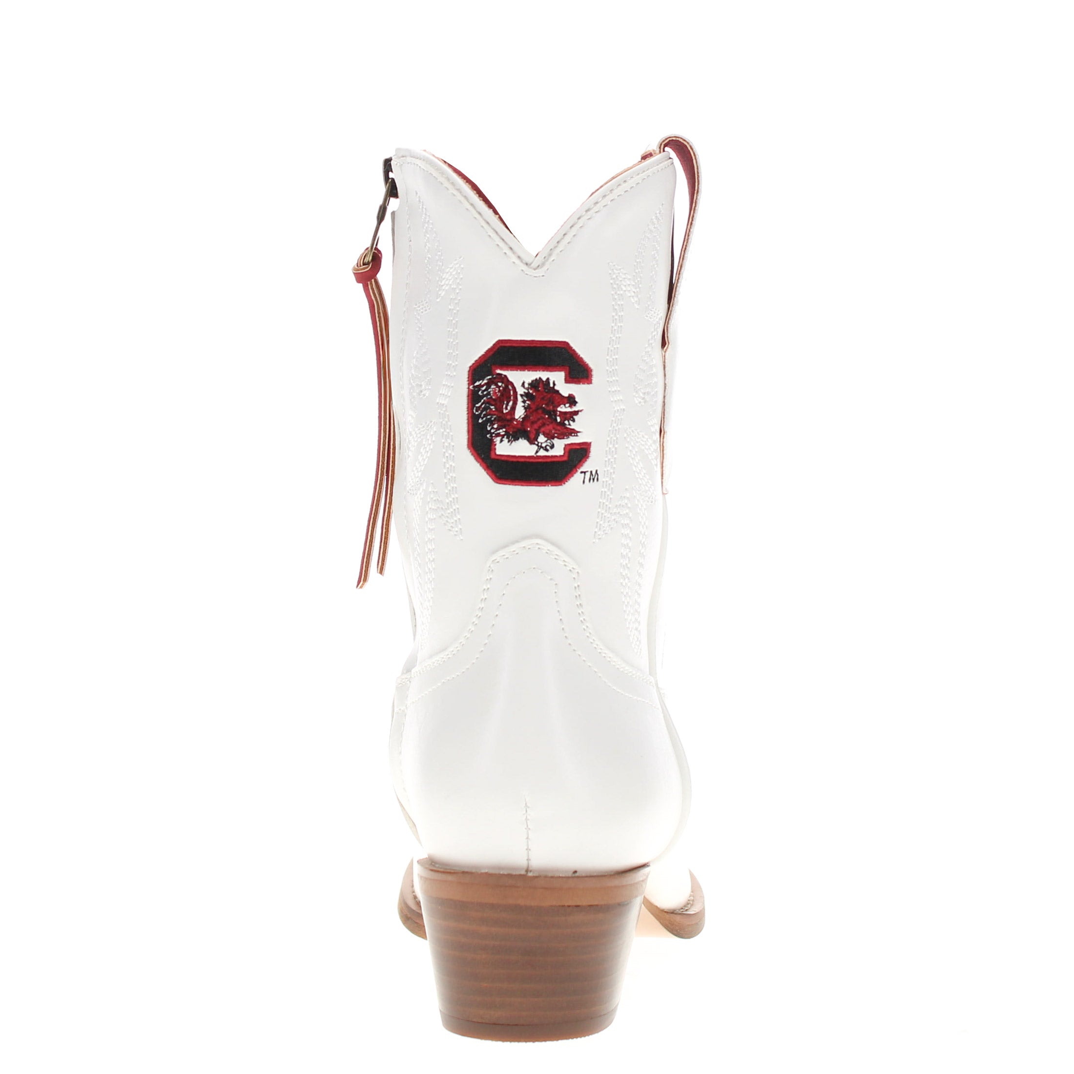 Women's University of South Carolina White Cowgirl Boots with Color Tassel Lynn by V by Vaccari