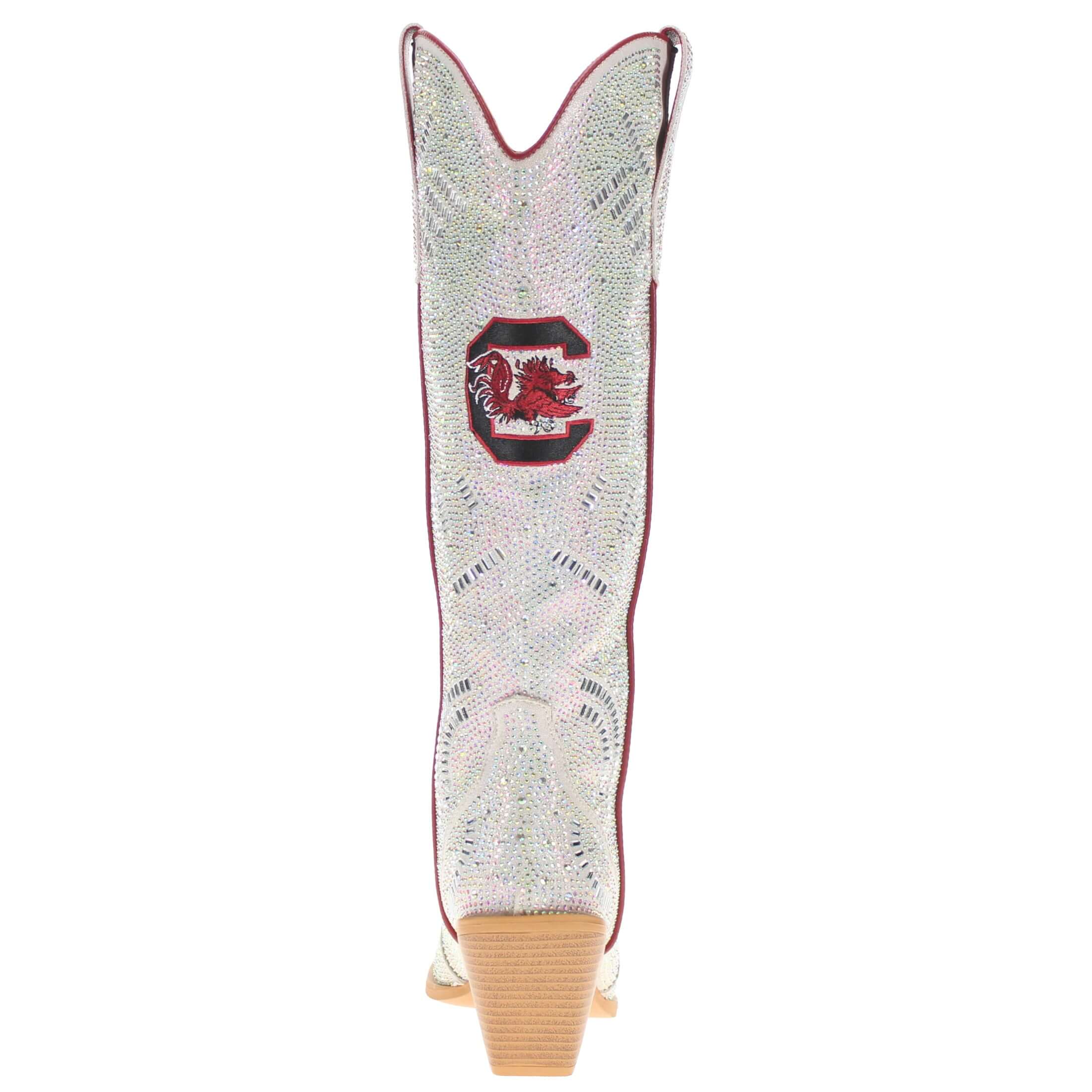 Women's University of South Carolina Natural Tall Bling Cowgirl Boots Amber by V by Vaccari
