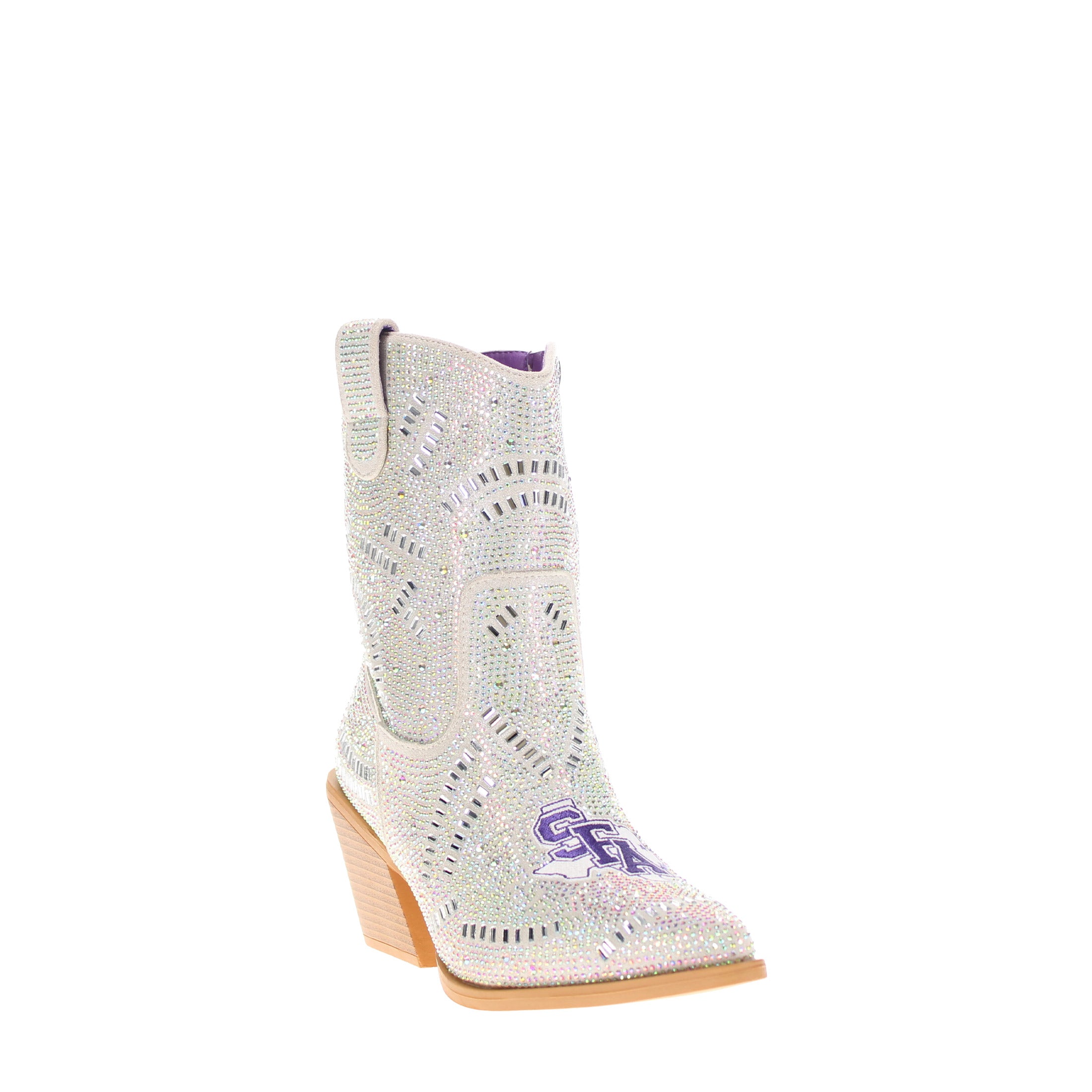 Women's SFASU Natural Bling Cowgirl Booties Jade by V by Vaccari