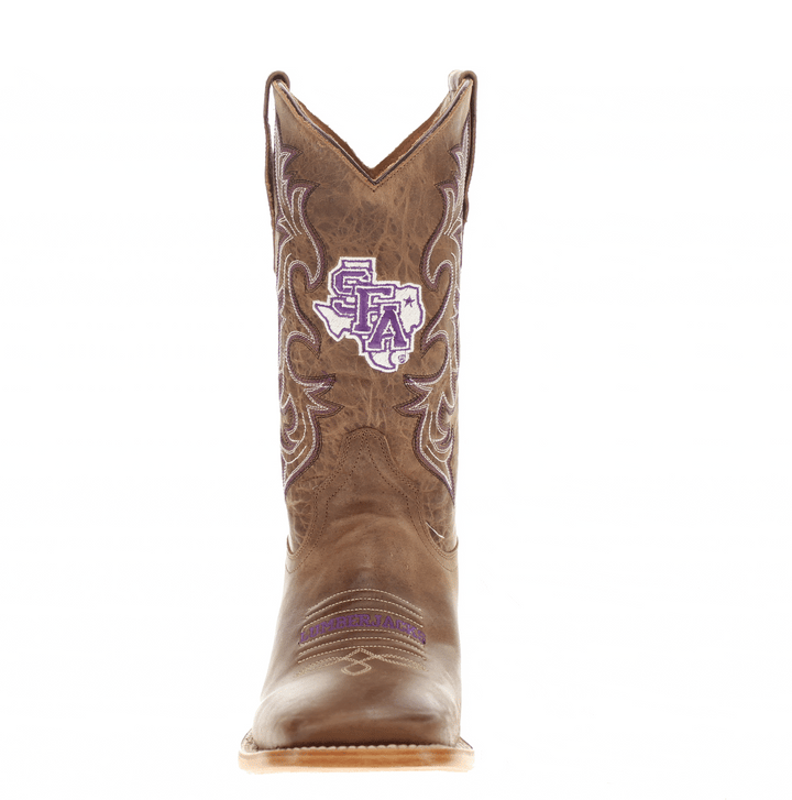 Men's Stephen F. Austin State University Tan Sqaure Toe Cowboy Boots by Vaccari
