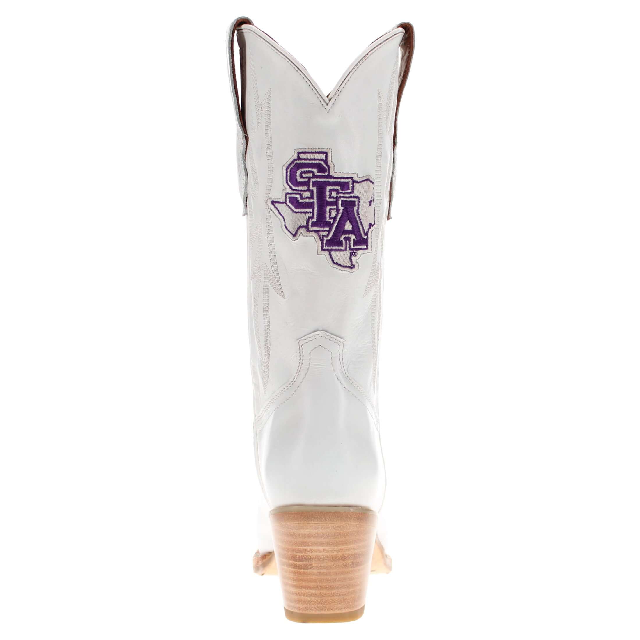 Women's Stephen F. Austin All White Pointed Toe Cowgirl Boots Leighton Vaccari University