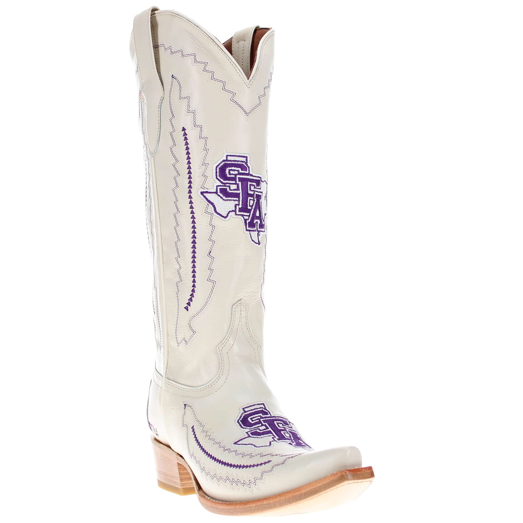 Women's Stephen F. Austin State University Bone Snip Toe Cowgirl Boots Naomi by Vaccari