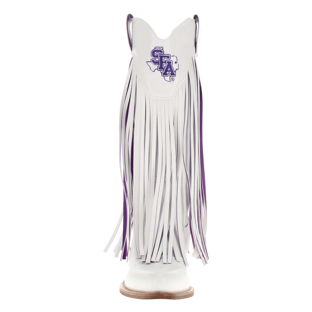 Stephen F. Austin State University Kacey White Fringe Boot by V By Vaccari