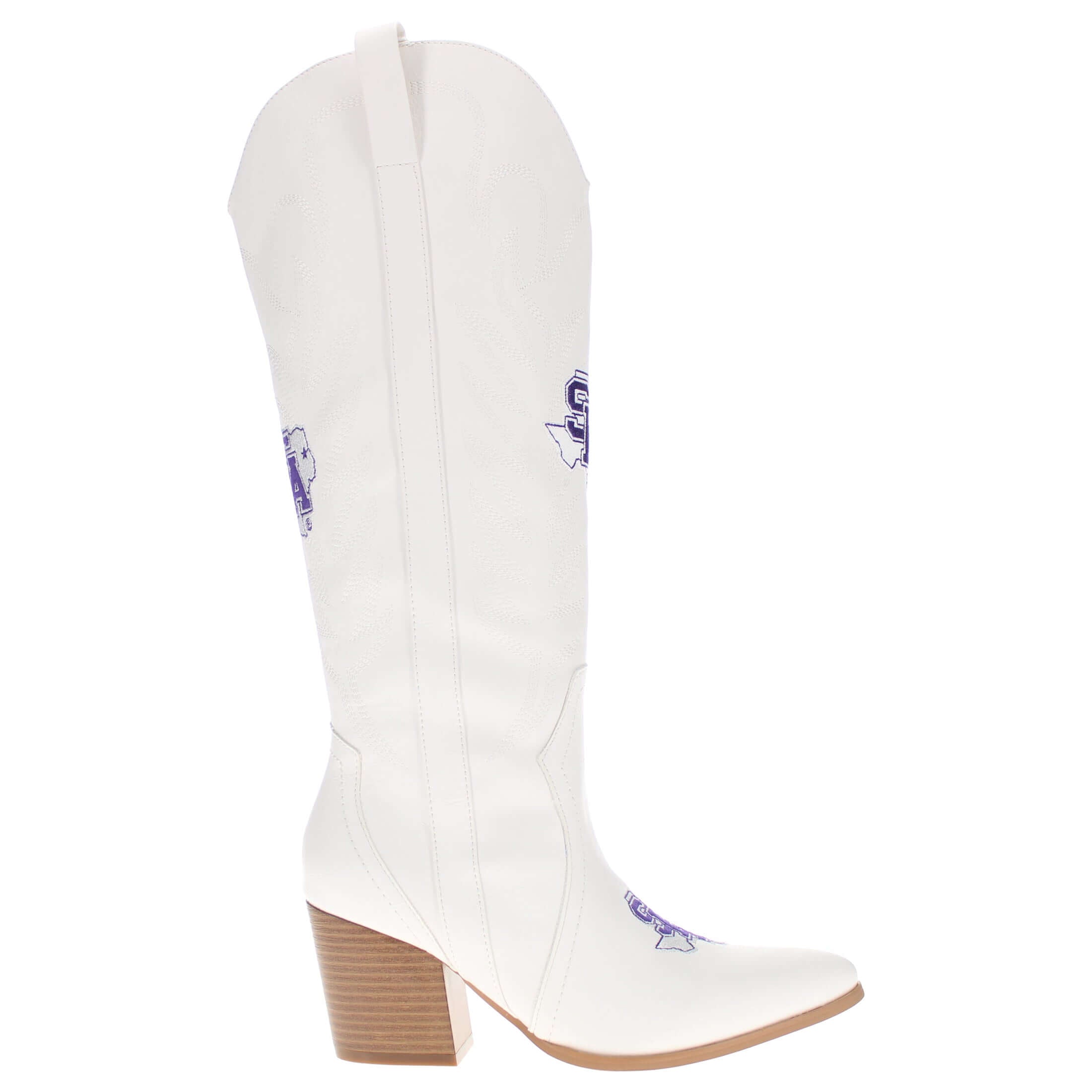 Stephen F. Austin State University Blair Tall White Boot By V By Vaccari