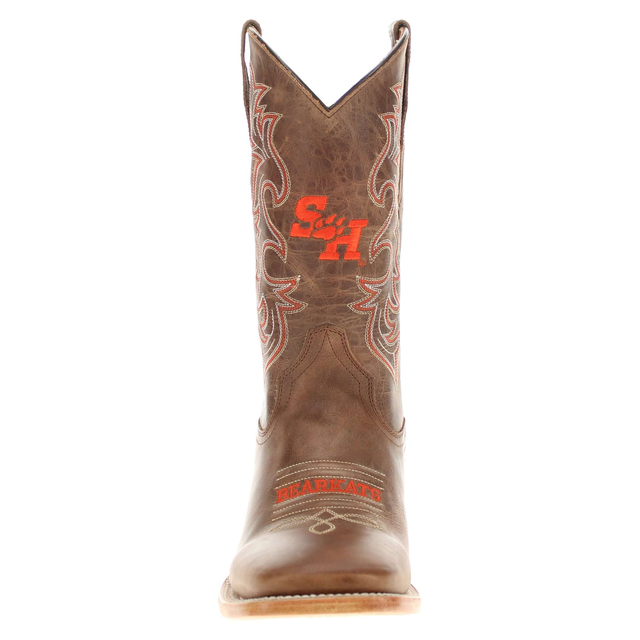 Men's Sam Houston State University Tan Sqaure Toe Cowboy Boots by Vaccari