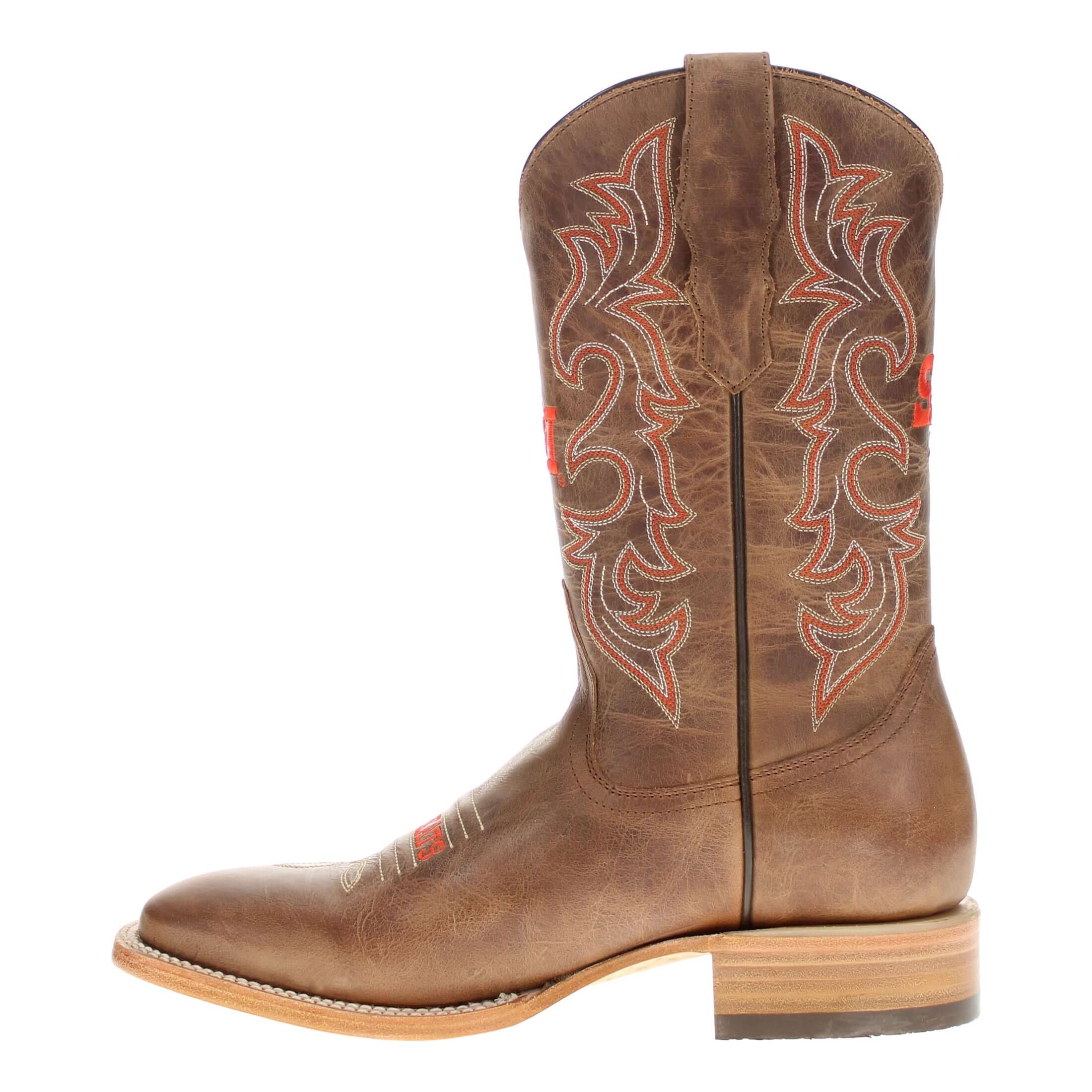 Men's Sam Houston State University Tan Sqaure Toe Cowboy Boots by Vaccari