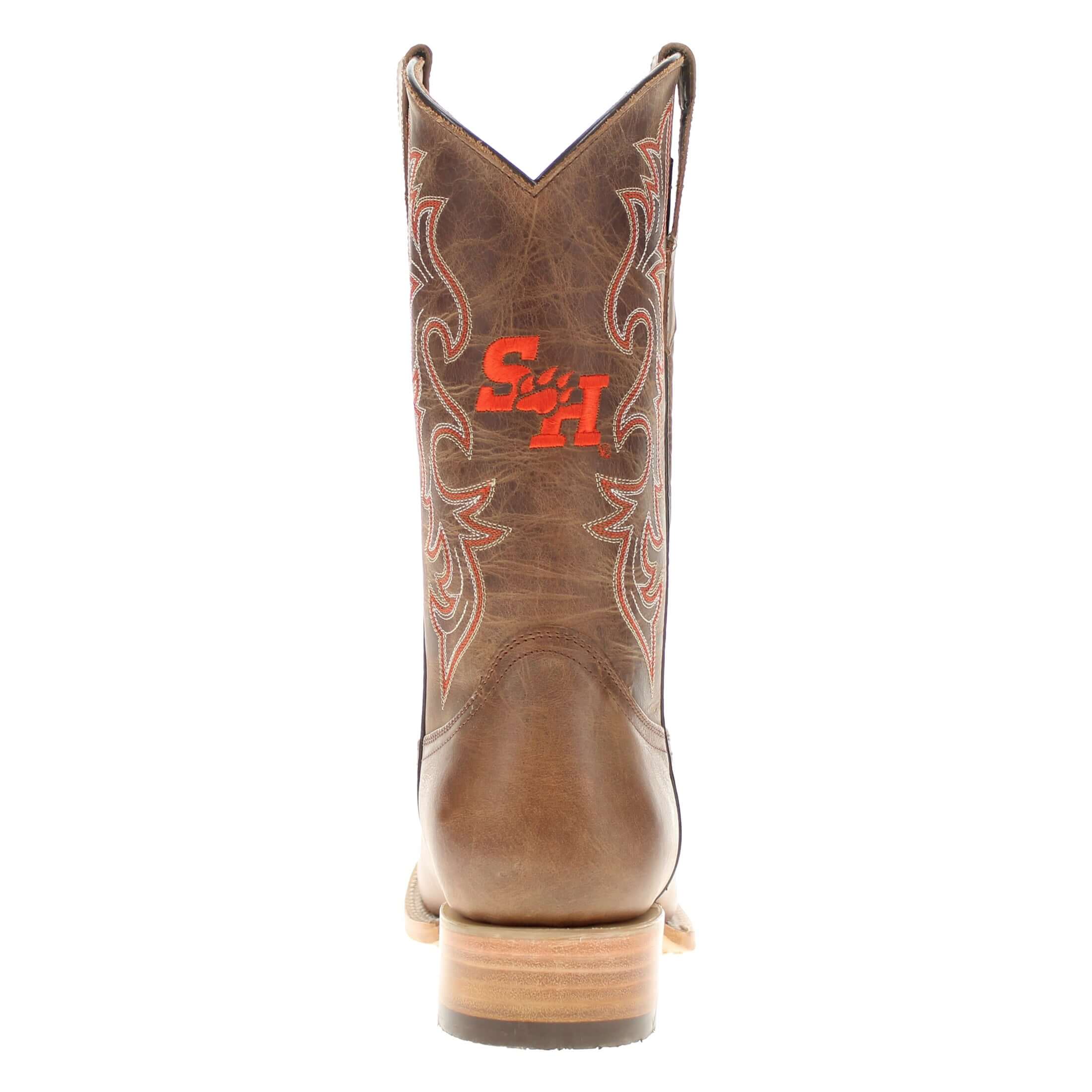 Men's Sam Houston State University Tan Sqaure Toe Cowboy Boots by Vaccari