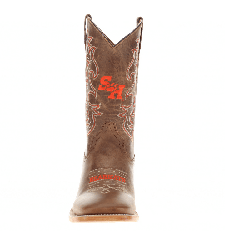 Men's Sam Houston State University Tan Sqaure Toe Cowboy Boots by Vaccari