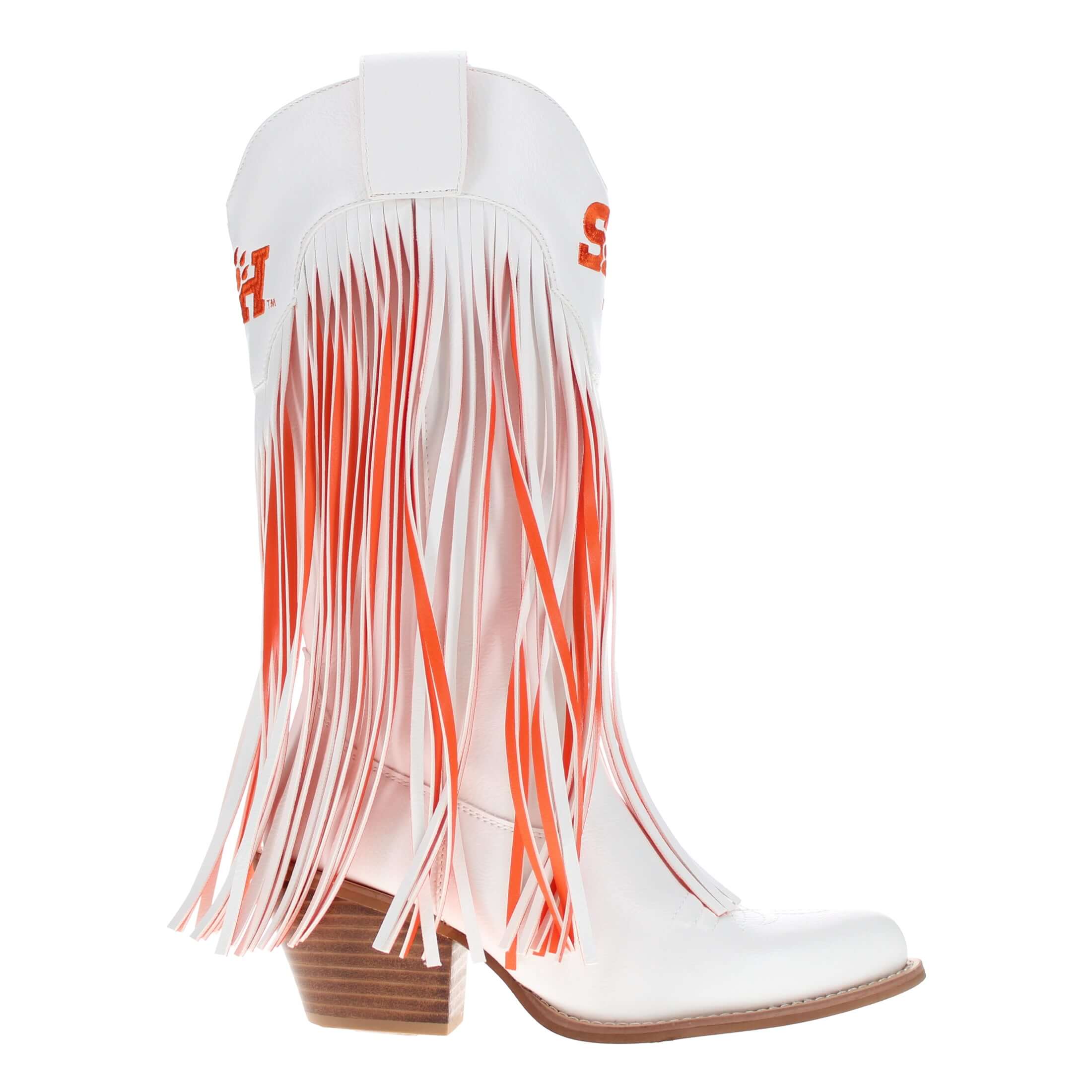 Sam Houston State University Kacey White Fringe Boot by V By Vaccari