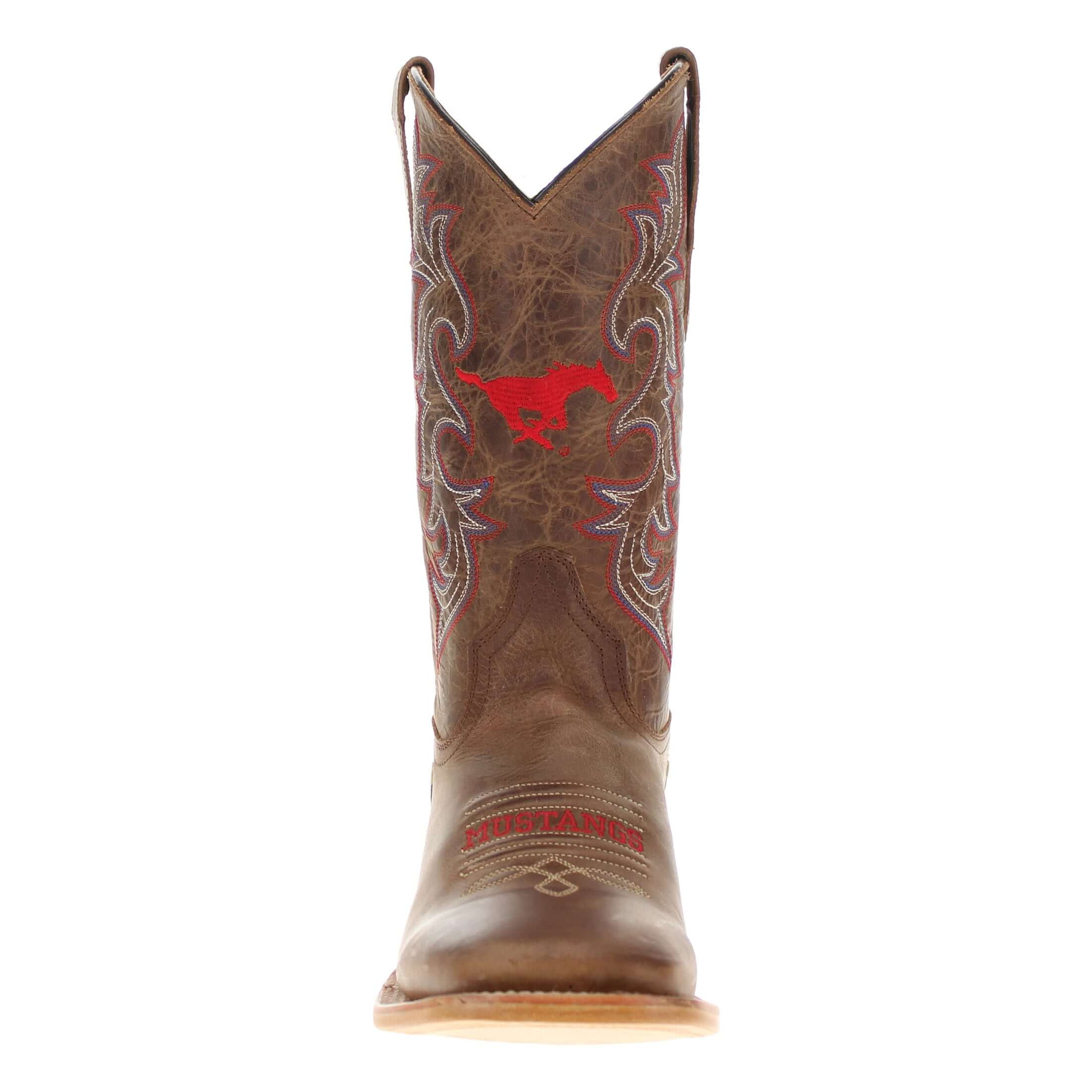 Men's Southern Methodist University Tan Sqaure Toe Cowboy Boots by Vaccari