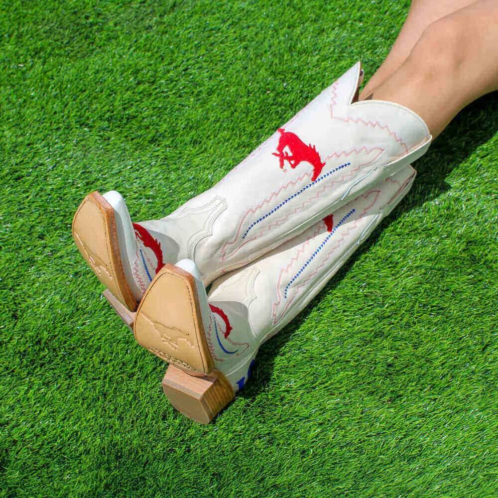 SMU Bone Cowgirl Boots Naomi by Vaccari University