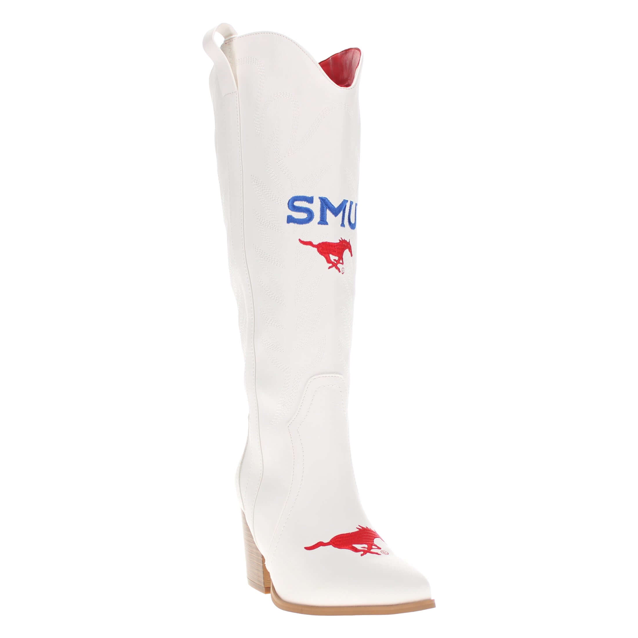 Southern Methodist University Blair Tall White Boot By V By Vaccari