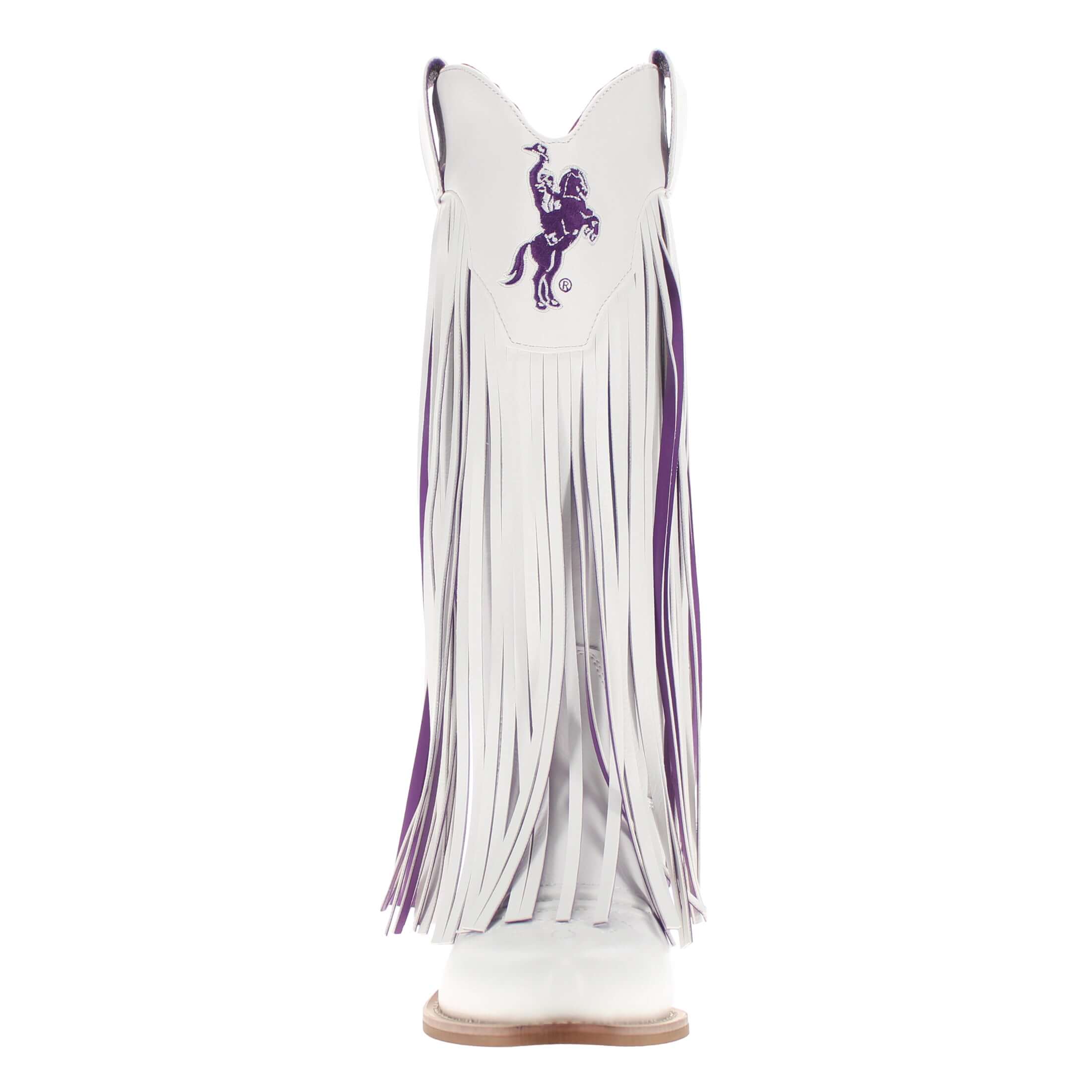 Tarleton State University Kacey White Fringe Boot by V By Vaccari