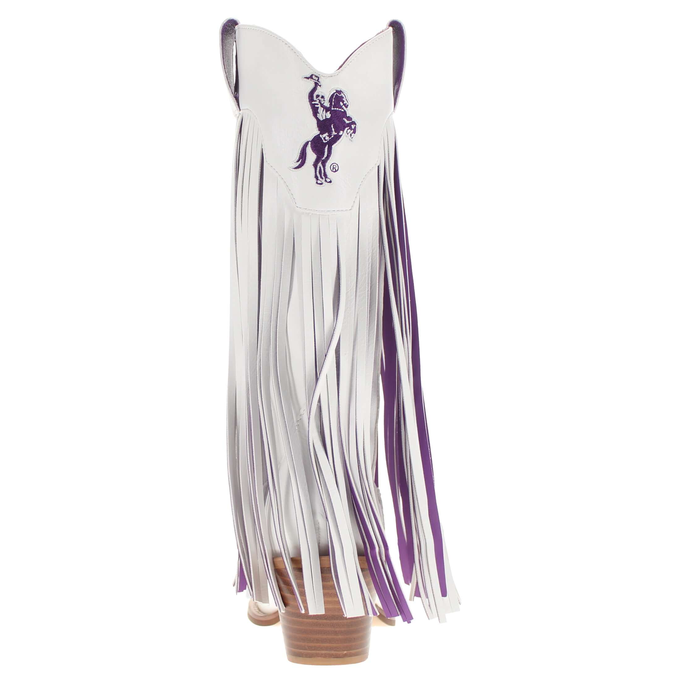 Tarleton State University Kacey White Fringe Boot by V By Vaccari